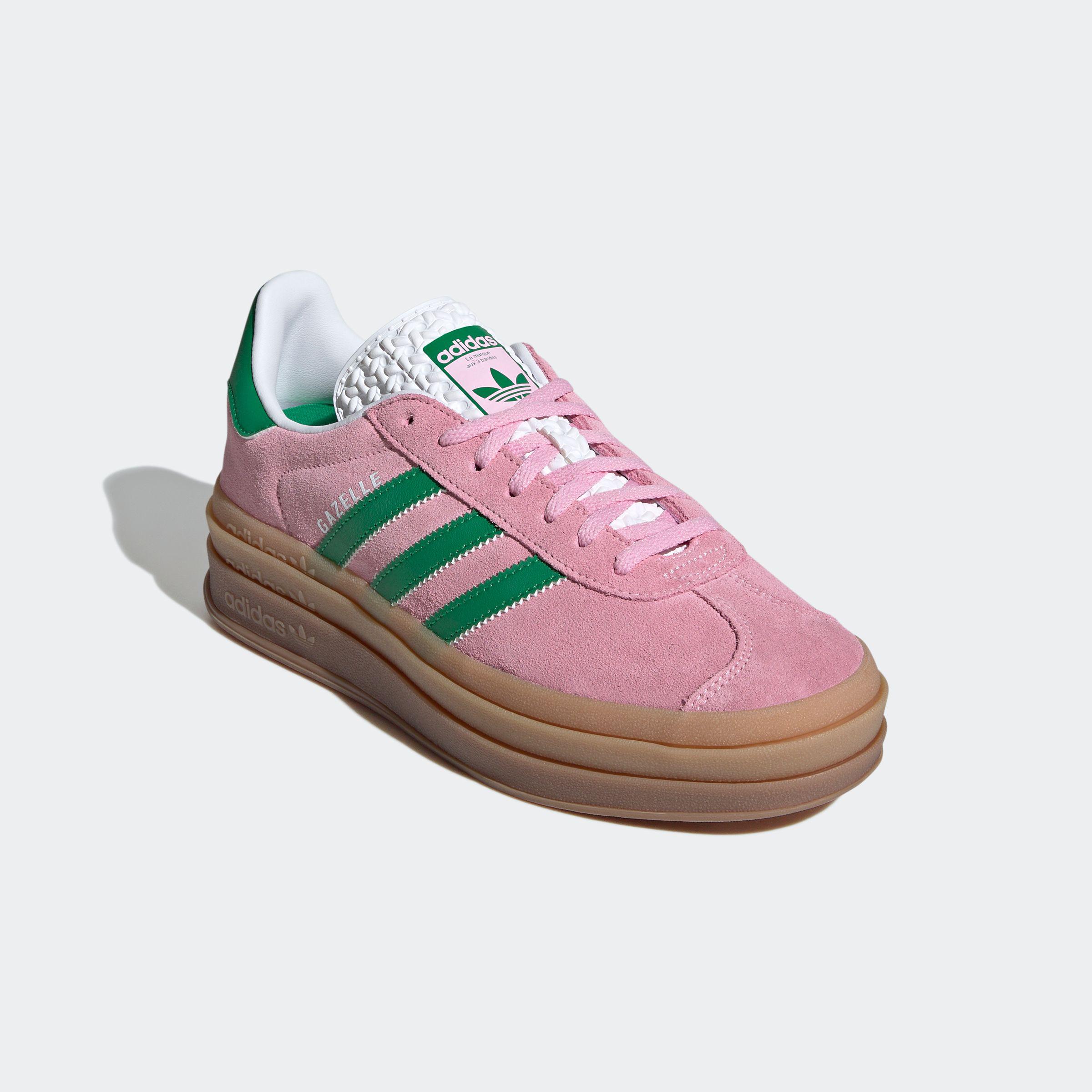 Sneaker adidas originals "Gazelle Bold", Damen, Gr. 36, Rosa (True Pink, GrüN, Cloud Weiß), Leder, Synthetik, Schuhe Sneaker