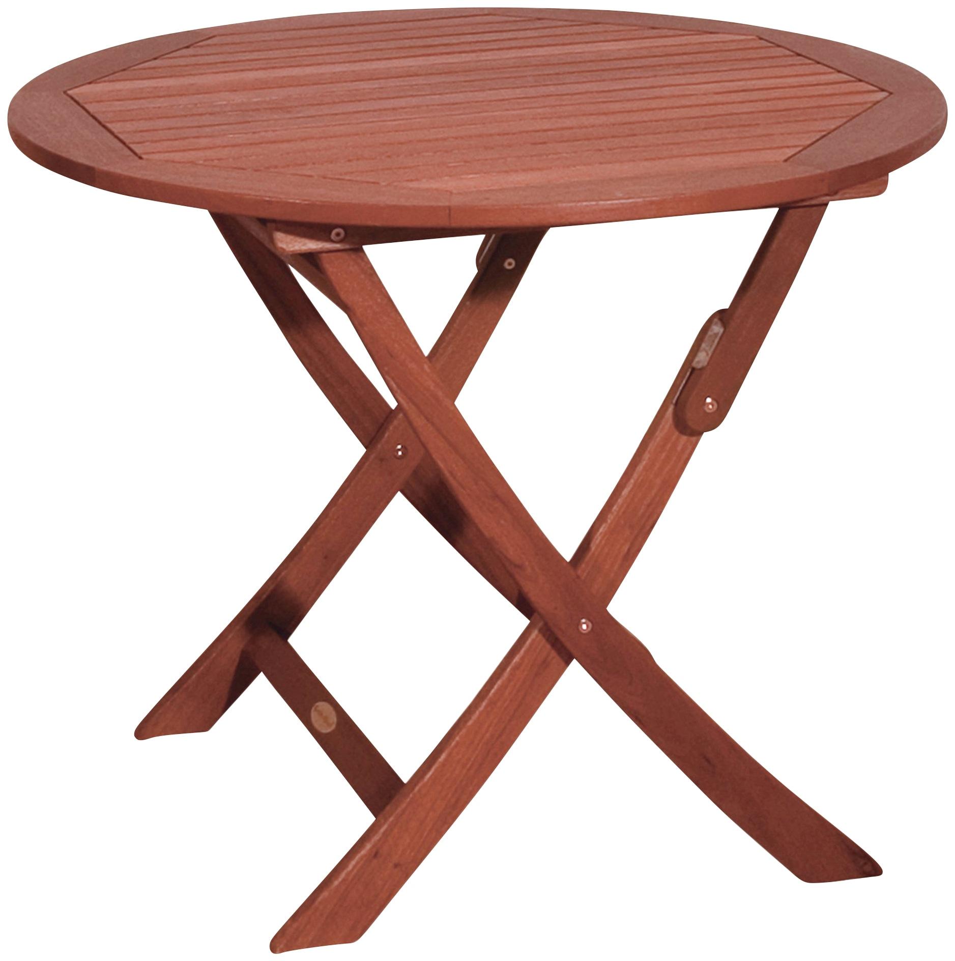 Gartentisch GARDEN PLEASURE "STOCKHOLM", braun (holzfarben, holzfarben, holzfarben), H:73cm, Eukalyptus FSC 100%, geölt, Tische, Gartentisch, rund, klappbar