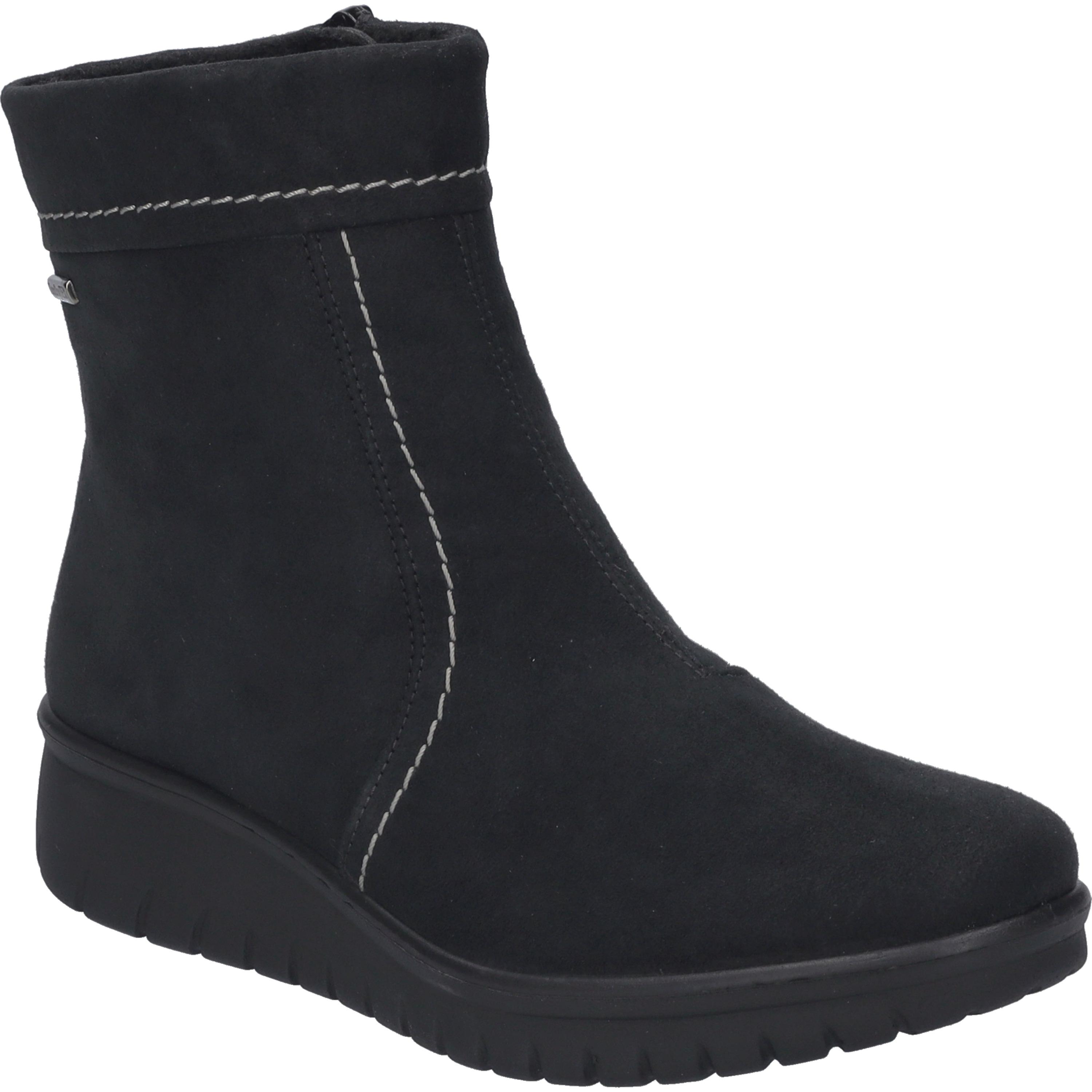 Stiefelette Josef Seibel "Calais 52, Schwarz", Damen, Gr. 39, Schwarz, Obermaterial: 100% Textilmaterial Texmat., Schuhe Stiefelette
