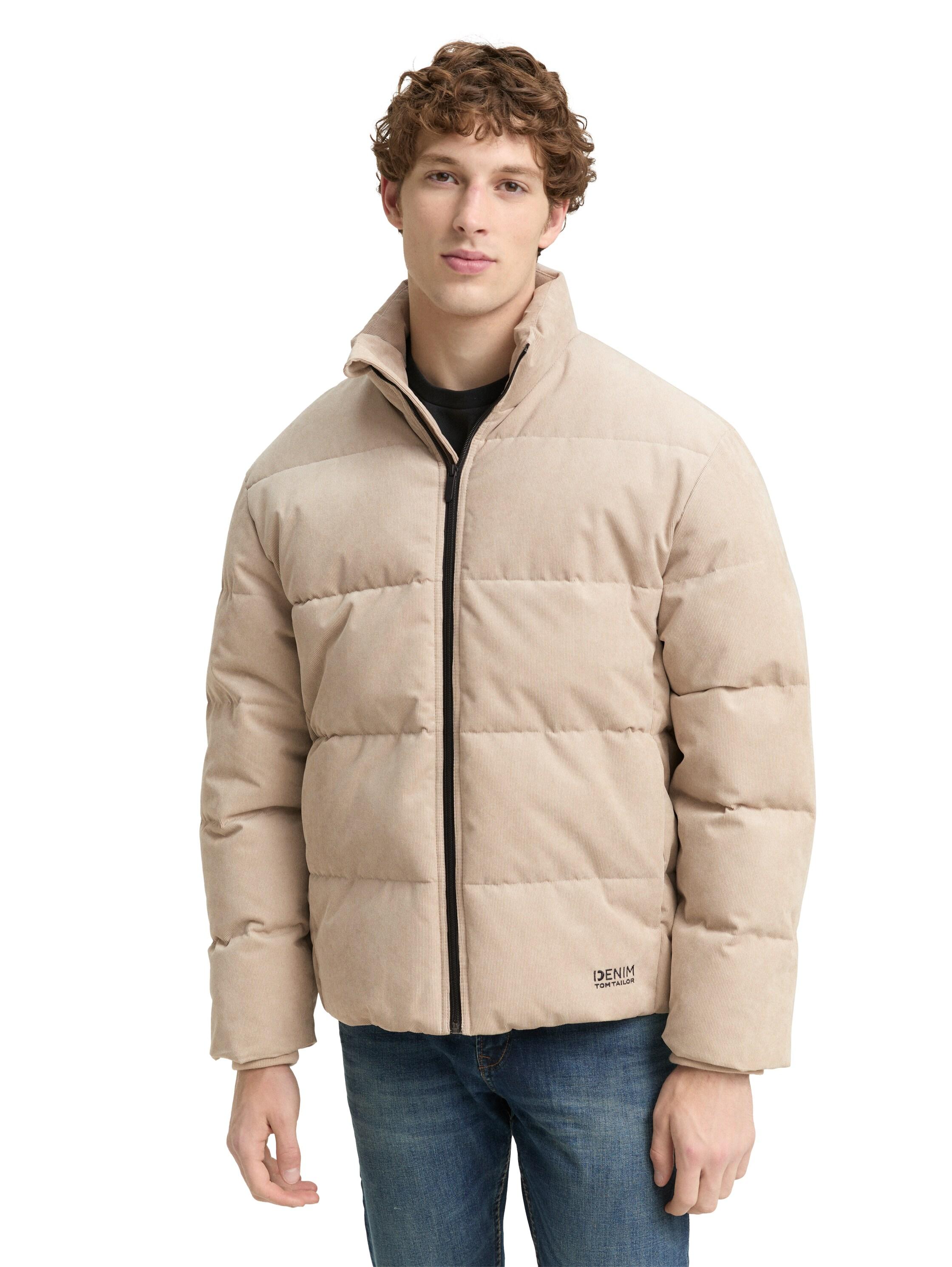 Steppjacke Tom Tailor Denim, Herren, Gr. Xxl, Beige (Cashew Beige), Web, Obermaterial: 90% Polyester, 10% Polyamid. Futter: 100% Polyester, Strukturmuster, Unifarben, Regular Fit Taillenbedeckt, Elastischer Bund, Jacken Steppjacke, Mit Logo Print