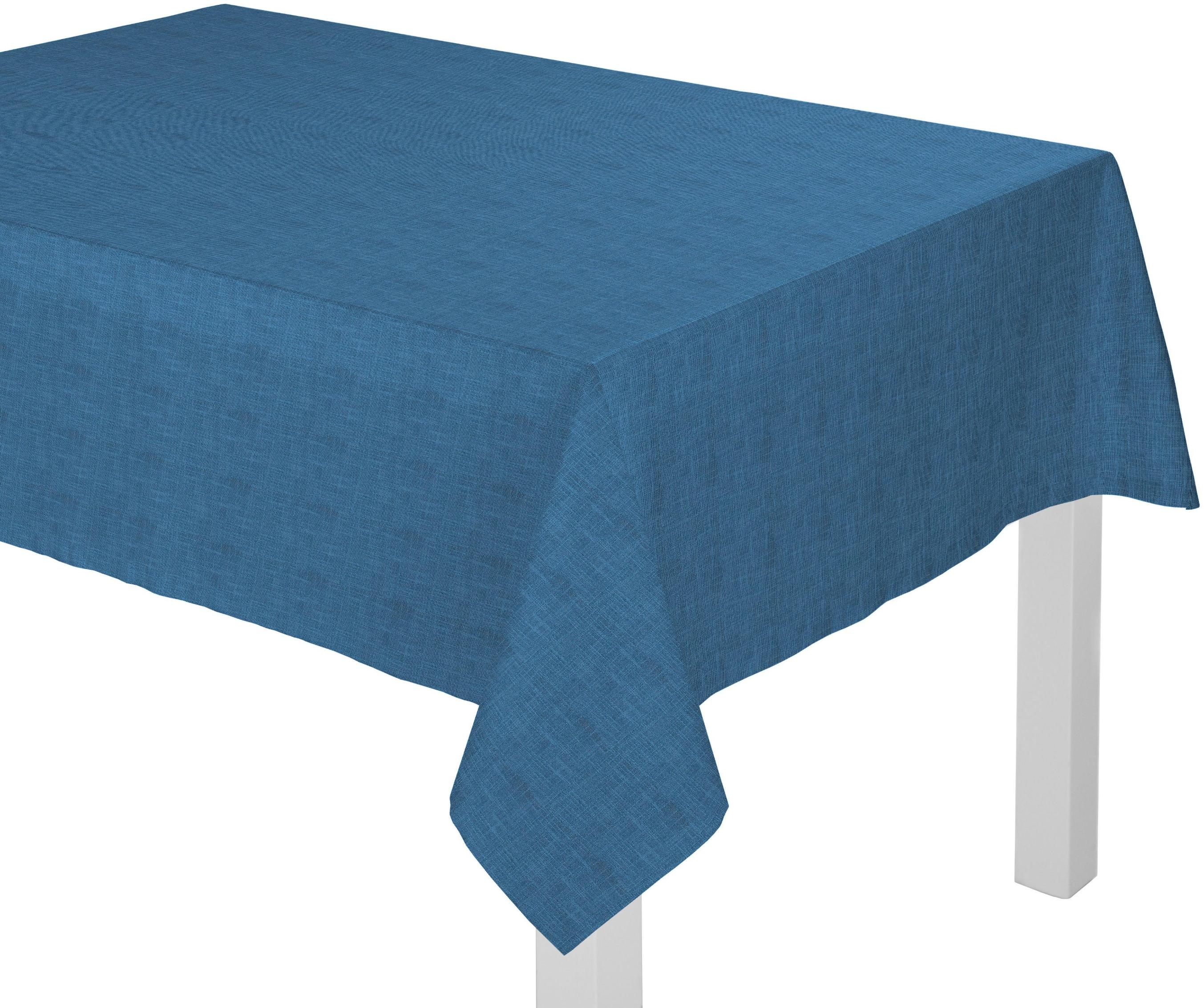 Tischdecke WIRTH "WIESSEE" Gr. 3, blau, B:130cm L:190cm, Baumwolle, Leinen, Modal, Tischdecken, Tischdecke