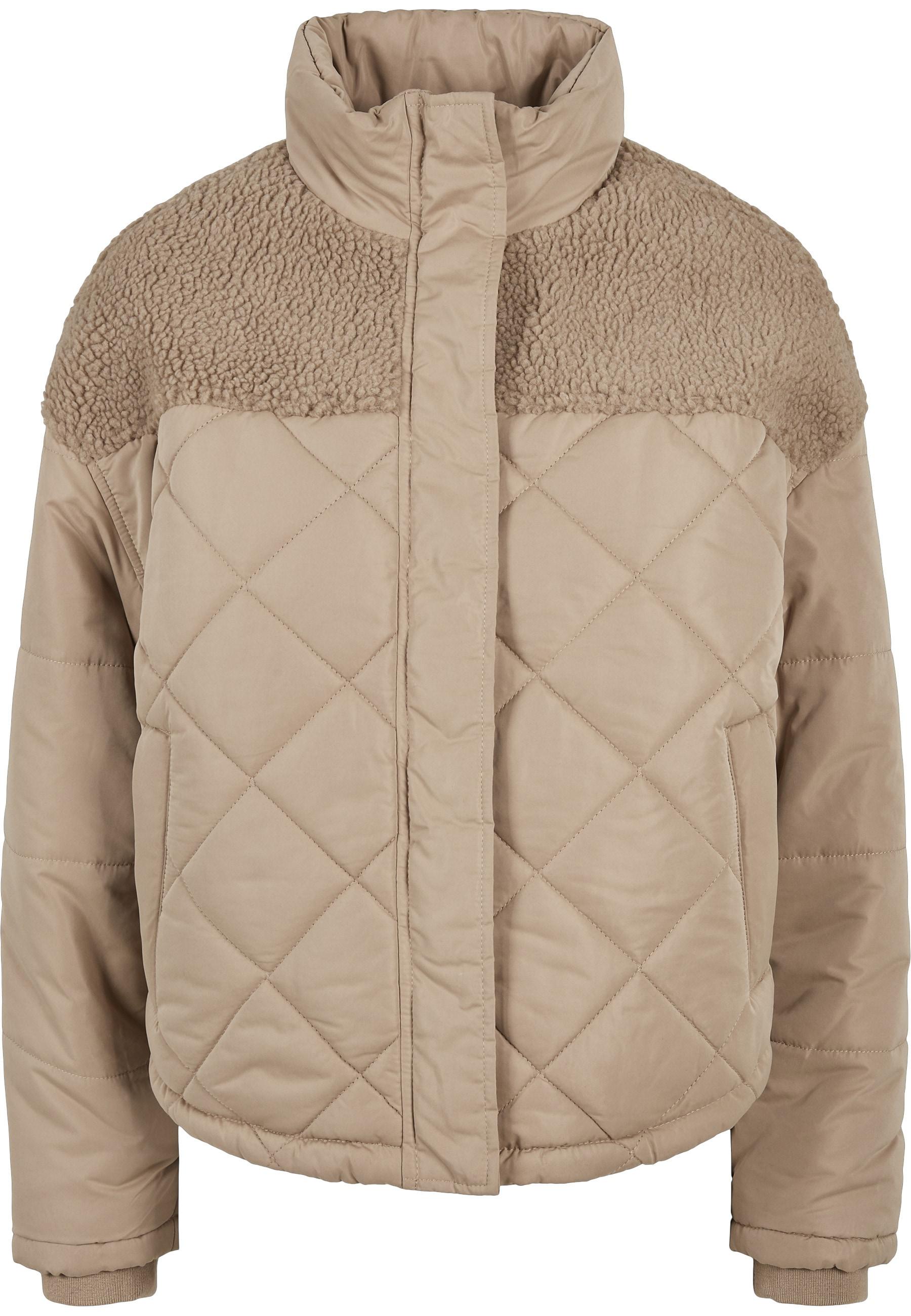 Winterjacke Urban Classics "Urban Classics Damen", Damen, Gr. 5XL, Softtaupe, 100% Polyester, Unifarben, Oversize, Amerikanischer Ausschnitt, Jacken Winterjacke