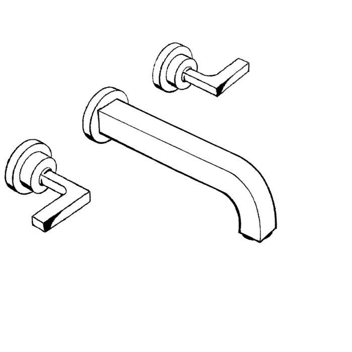 Hansgrohe Axor Citterio Fertigmontageset 39147000 Unterputz-3-Loch-Waschtischarmatur, Mit Hebelgriffen, Chrom