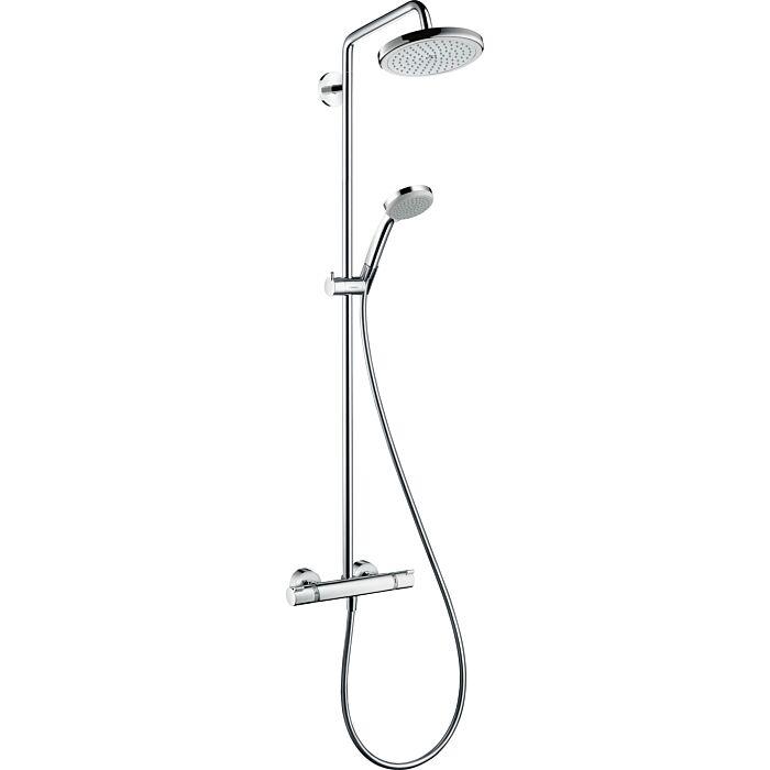 Hansgrohe Croma 220 Ecosmart Showerpipe 27188000 Mit Brausearm 400 Mm, Schwenkbar, Chrom