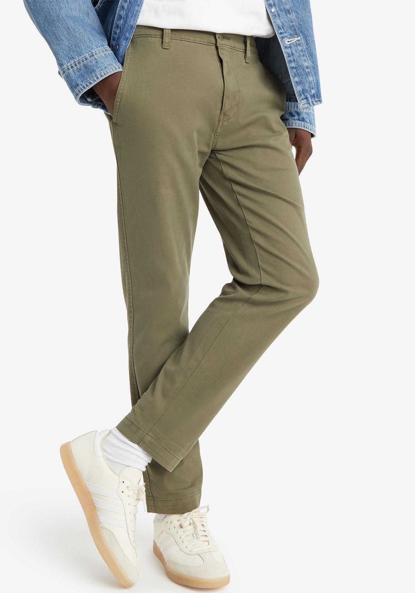 Chinohose Levi's "Chino Taper", Herren, Gr. 38, LäNge 34, GrüN (Bunker Olive Shady G), Web, Obermaterial: 98% Baumwolle, 2% Elasthan, Gerade, Unten Schmal KnöChellang, Hosen Chinohose, Mit Optimalem Stretchanteil