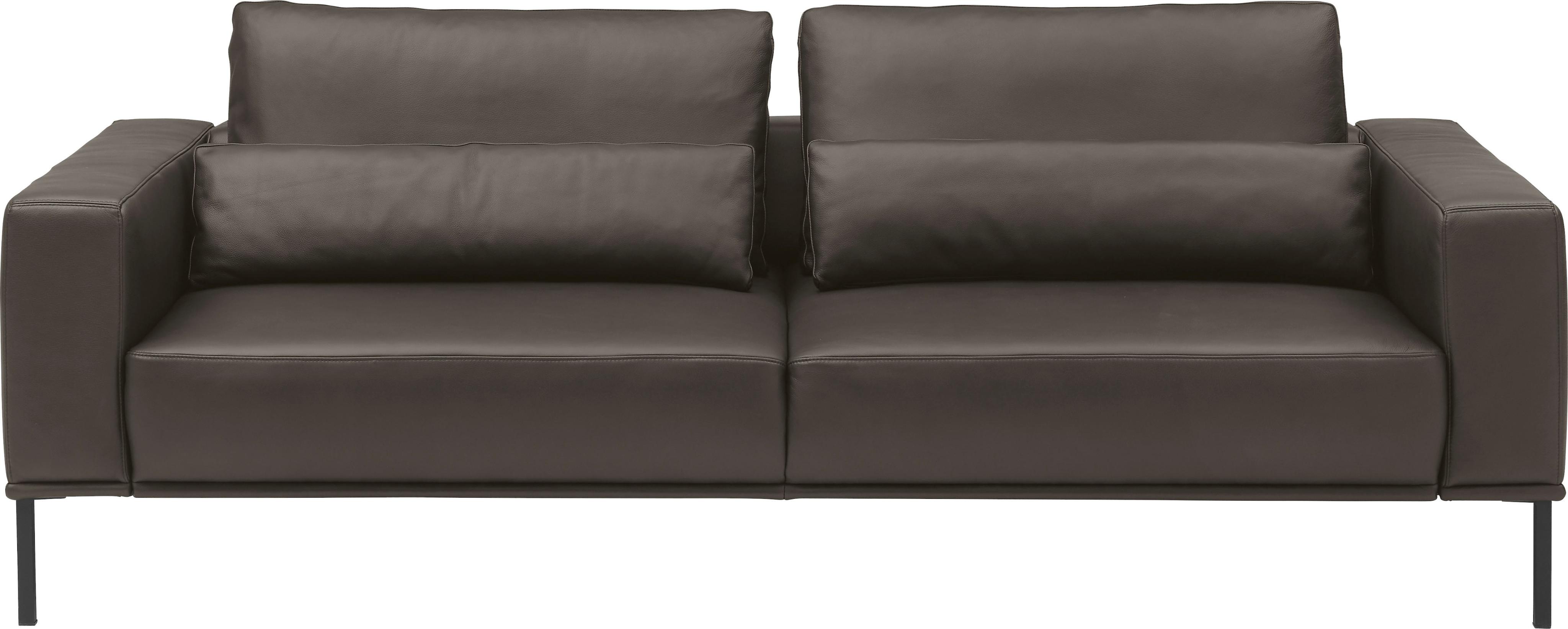 3-Sitzer MUSTERRING "JustBPM100, 242 cm breit, aus hochwertigem Leder", espresso, B:242cm H:88cm T:107cm, 100% Leder, Sofas, 3-Sitzer, XL-Sofa, wahlweise mit Nierenkissen und mot. Sitzauszug, Fuß schwarz