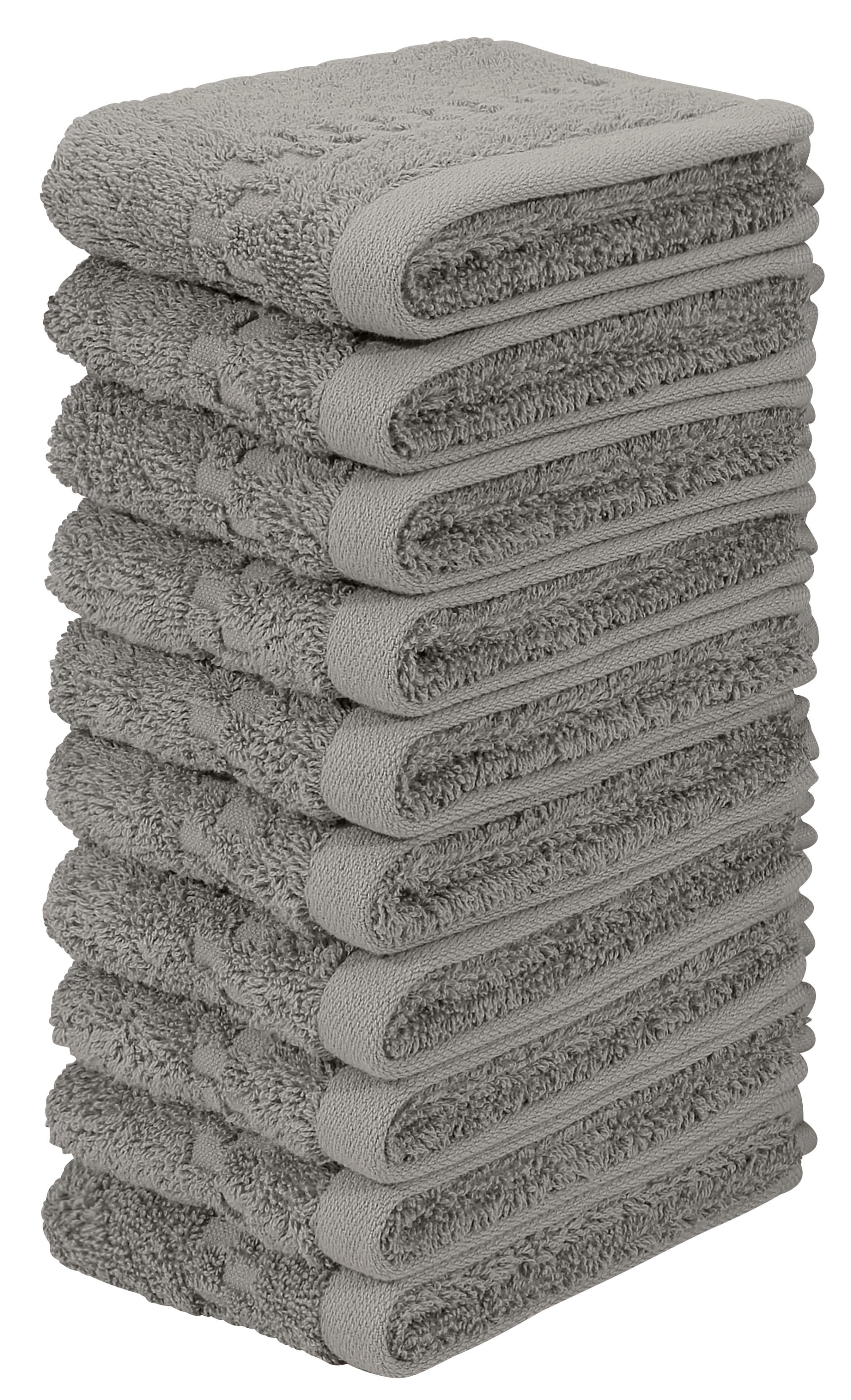 Waschlappen OTTO HOME "Regona, Seiftücher 30x30cm, flauschig und weich, 500 gr/m²", grau, Frottier, Waschlappen, Waschlappen, Premium Handtücher mit Bordüre, Handtuch-Set, 100% Baumwolle, Topseller