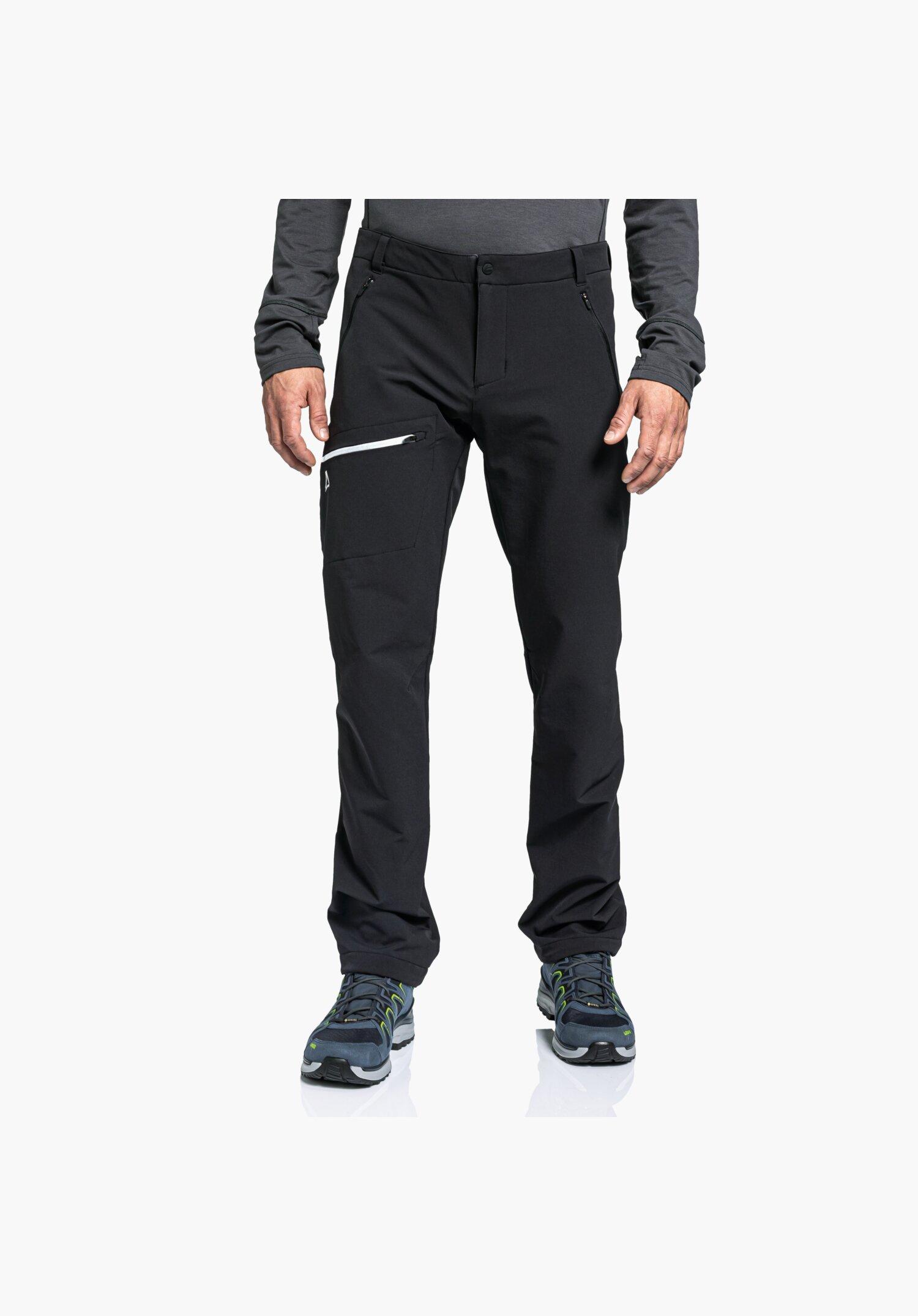 Softshellhose SchÖFfel "Pants Folkstone Warm M", Herren, Gr. 48, Schwarz, Obermaterial: 56% Nylon, 34% Polyester, 10% Elasthan. Futter: 100% Polyester, Sportlich, Hosen Softshellhose, Wasserabweisend, 4-Wege-Stretch, Vorgeformte Kniepartie