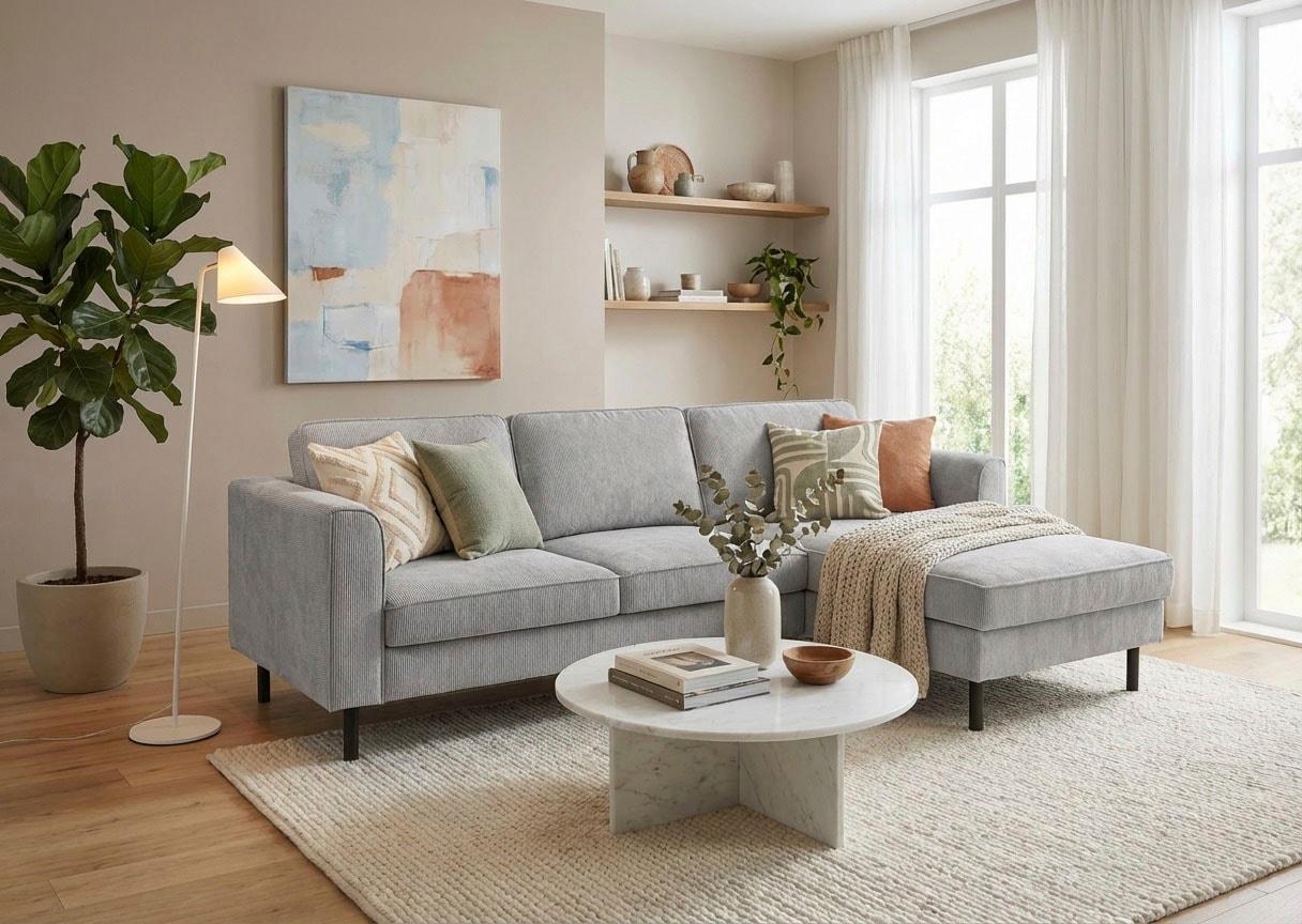 Ecksofa HOME AFFAIRE "Booster II, whlw. mit Schlaffunktion & Bettkasten, Fuß schwarz", grau (opal grau), B:232cm H:83cm T:161cm, 88% Polyester, 12% Nylon, Sofas, Ecksofa, Recamiere beidseitig montierbar,L-Form, in Cord & Struktur LEO o. LINO