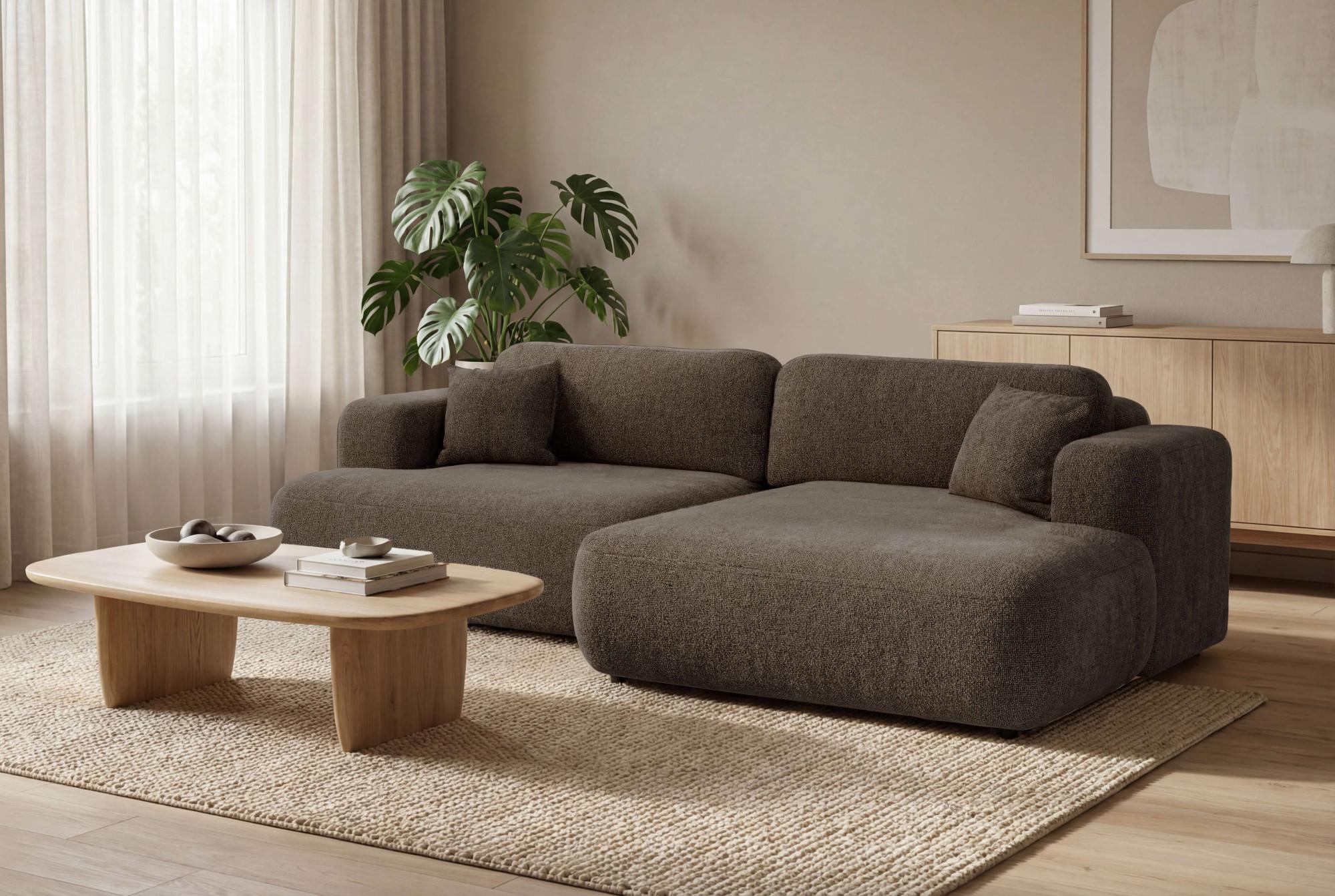 Ecksofa OTTO HOME "VEEVIA L-Form, Schlafsofa, Verlässliche Qualität, Breite 256cm", braun, B:256cm H:76cm T:161cm, 100% Polyester, Sofas, Ecksofa, mit Bettkasten, belastbar bis 480kg, inklusive Rücken- und Zierkissen