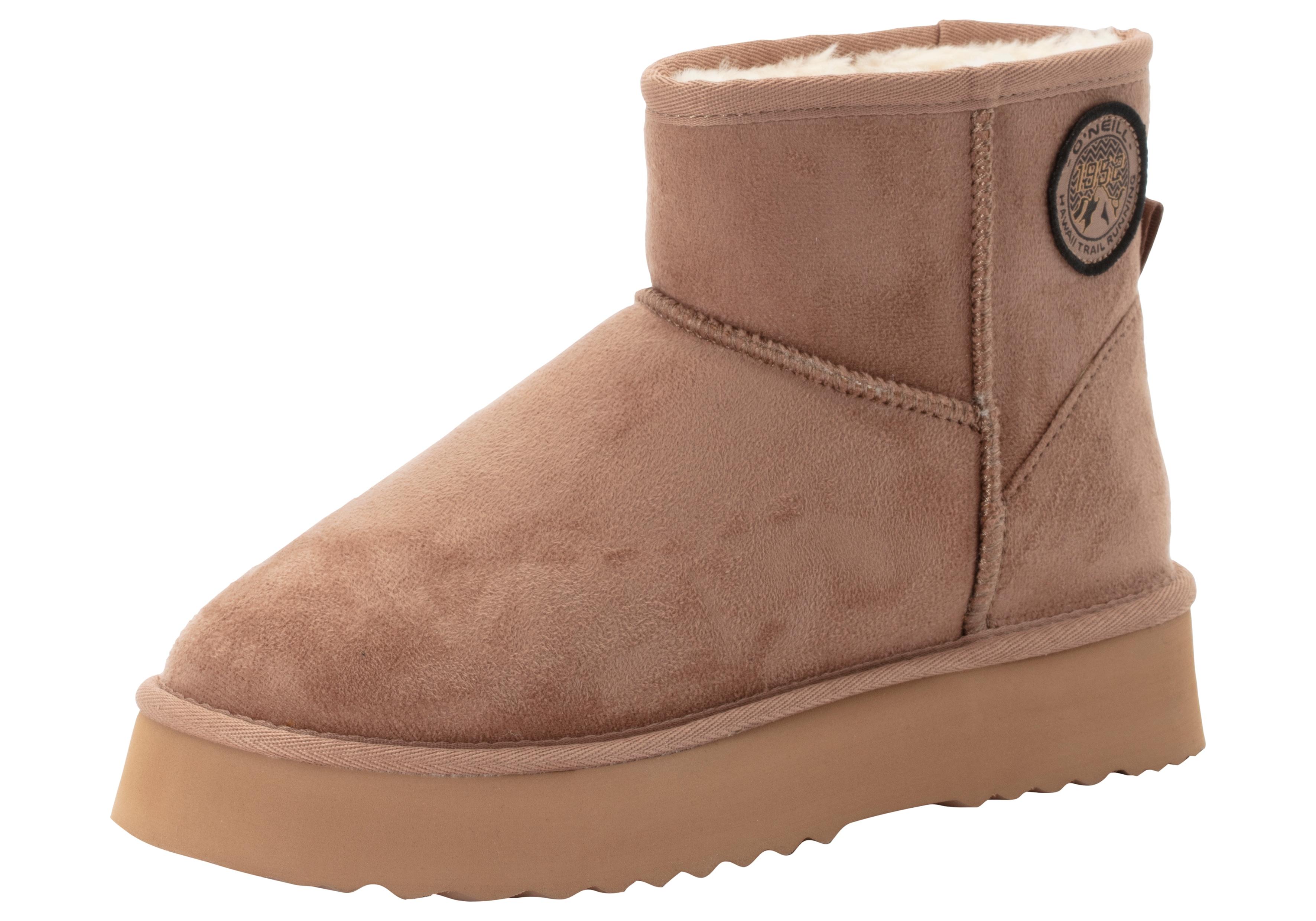Schlupfboots O'NEILL "BESIANA PLATFORM WOMEN MID", Damen, Gr. 40, grau (warm taupe), Synthetik, Schuhe Schlupfboots, Winterboots, Snowboots, Winterschuhe