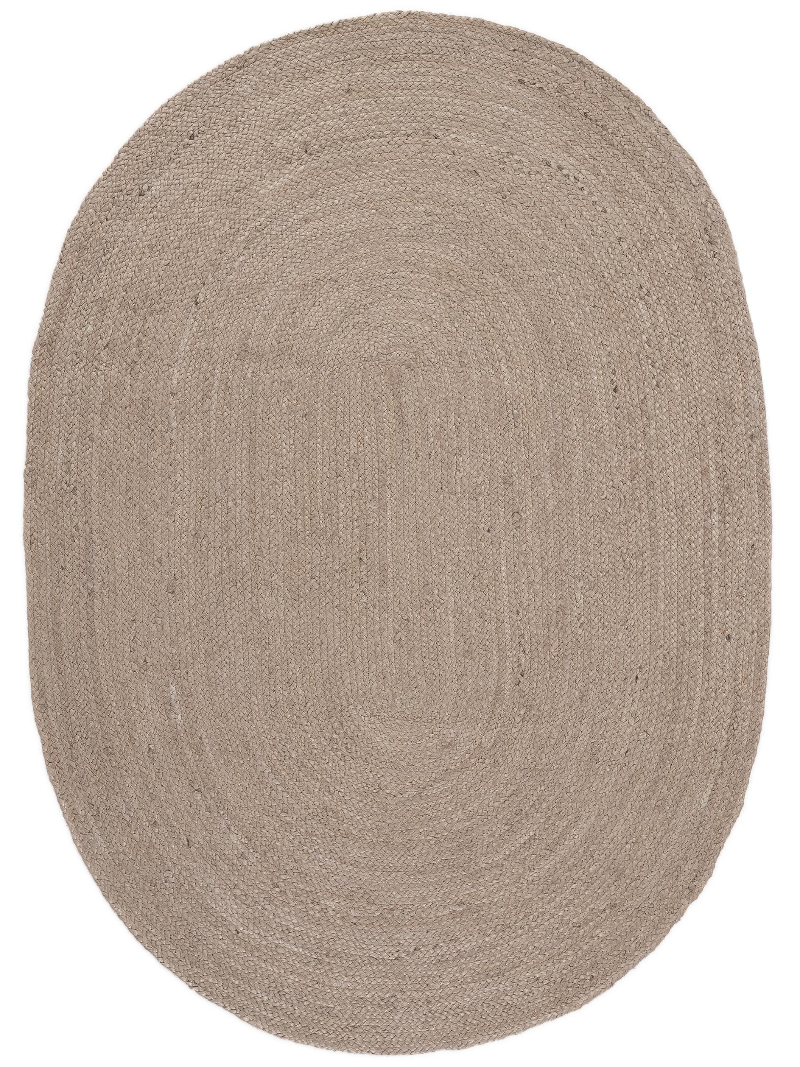 Teppich CARPETFINE "Nele Juteteppich Naturfaser", taupe, B:140cm H:6mm L:200cm, Jute, Teppiche, Teppich, geflochtener Wendeteppich aus 100%Jute, in rund und oval, viele Größen