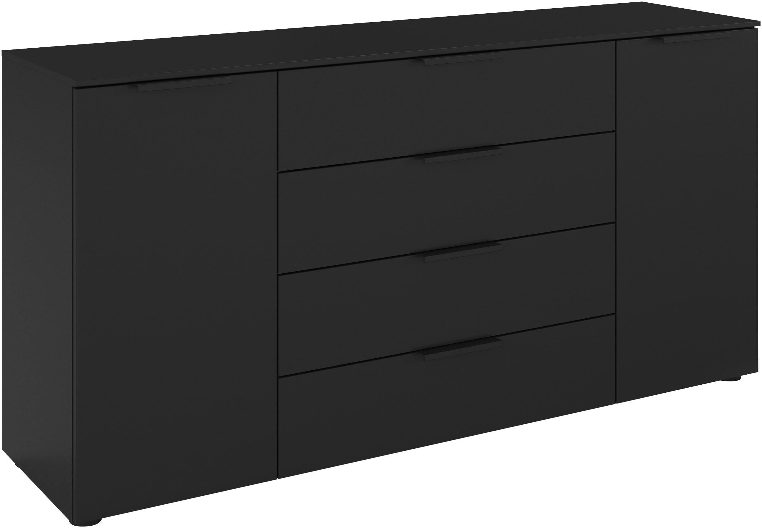 Kommode "Kommode Sideboard Schubladenkommode SERINA eleganter Eyecatcher", schwarz, B:160cm H:81cm T:42cm, Holzwerkstoff, LEGER HOME BY LENA GERCKE, Sideboards, Kommode, mit 4 Schubkästen und 2 Türen sowie Metallgriffen MADE IN GERMANY