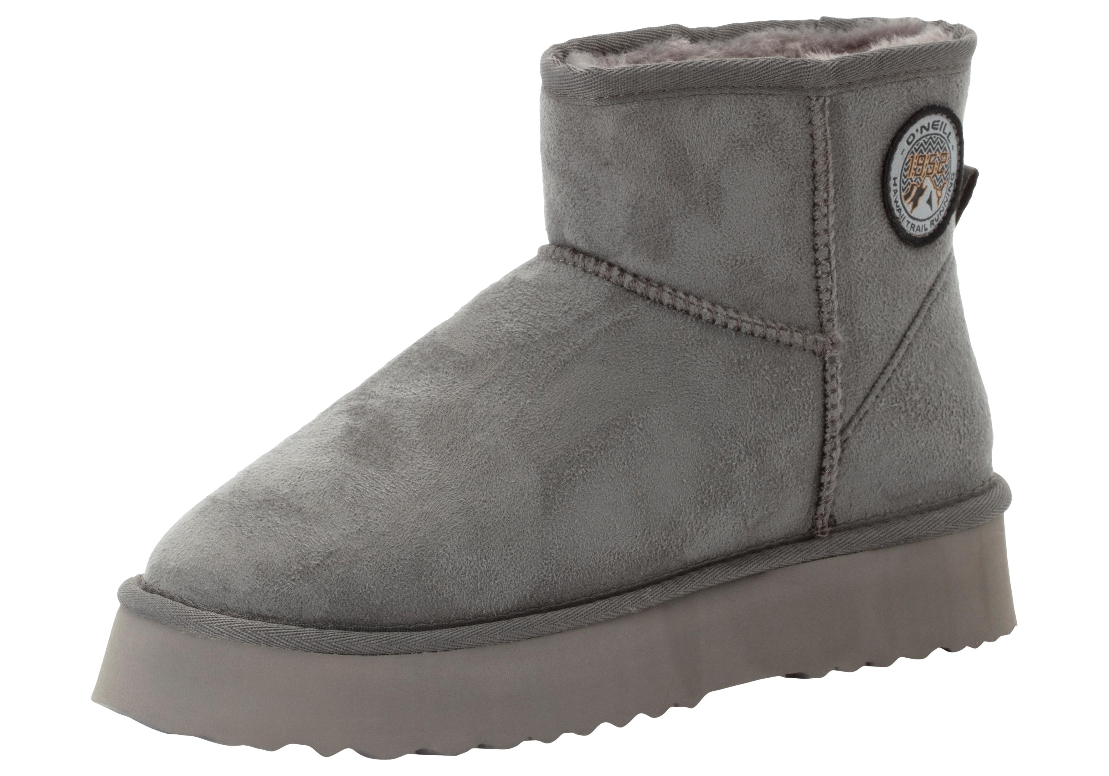 Schlupfboots O'NEILL "BESIANA PLATFORM WOMEN MID", Damen, Gr. 37, grau (monument), Synthetik, Schuhe Schlupfboots, Winterboots, Snowboots, Winterschuhe