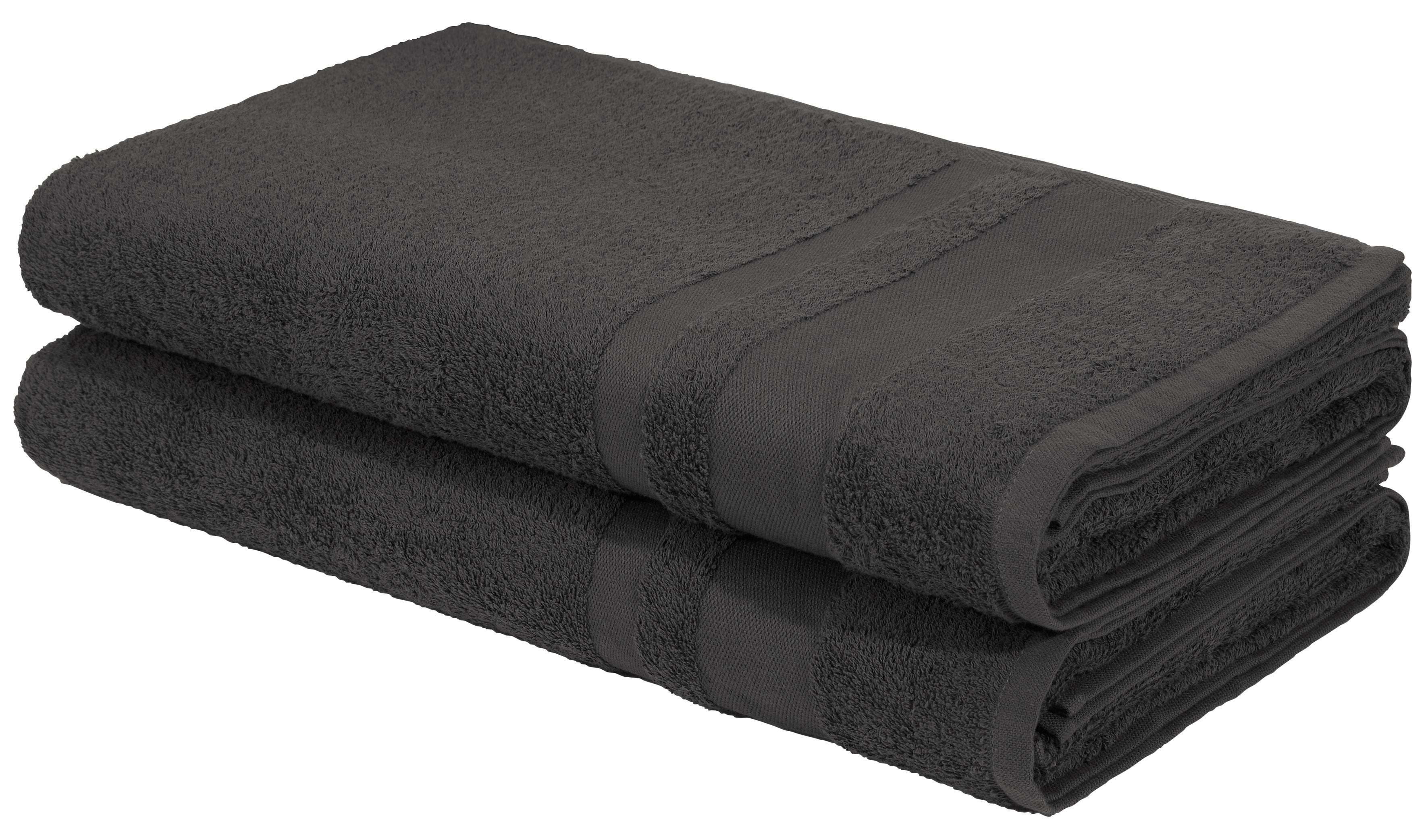 Saunatuch OTTO HOME "Vanessa, als Set und Serie erhältlich, 2 Saunatücher, 80x200cm", grau (anthrazit), B:80cm L:200cm, Walkfrottee, Obermaterial: 100% Baumwolle, Handtücher, Saunatuch, Handtücher mit Bordüre, 100% Baumwolle, einfarbig, weich