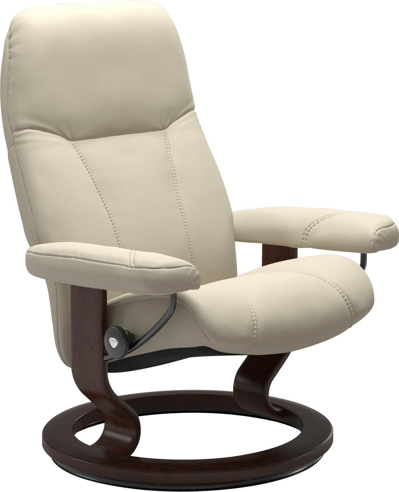 Relaxsessel STRESSLESS "Consul", beige (cream batick), B:72cm H:94cm T:70cm, Leder BATICK: BATICK ist ein leicht korrigiertes, durchgefärbtes und genarbtes Möbelleder, bei dem die meisten Unebenheiten und Spuren in der Regel entfernt wurden.;Leder PALOMA: PALOMA ist ein durchgefärbtes Semianilin-Möbelleder mit natürlicher Narbung.;ROHLEDER Stoff Q2 FARON: Ein fester zuverlässiger Bouclé mit einem