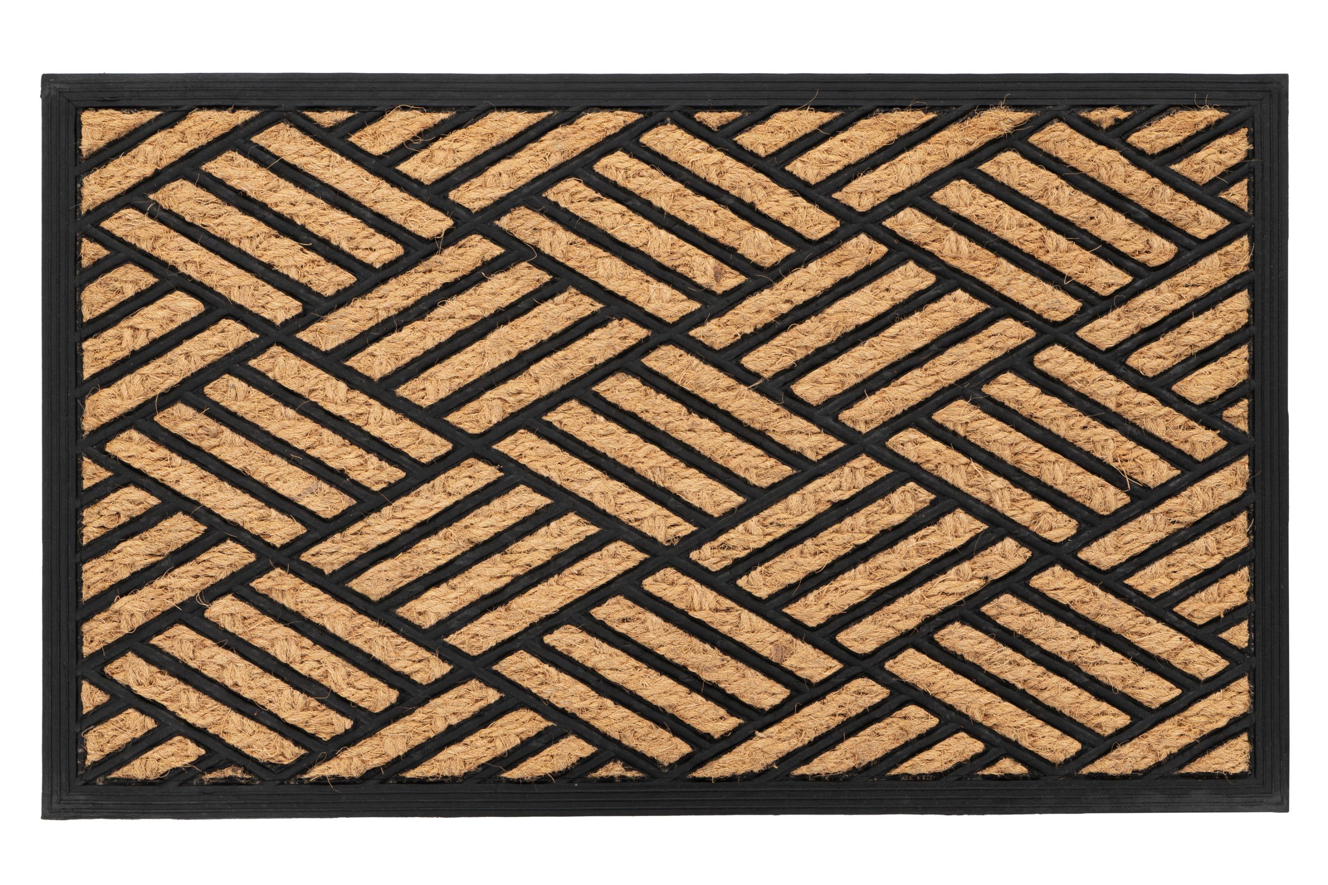 Fußmatte KAYOOM "Entry 425", hellbraun, B:45cm H:11mm L:75cm, Gummi, Kokos, Teppiche, Fußmatte, Türmatte, Kokos Gummi, Eingang