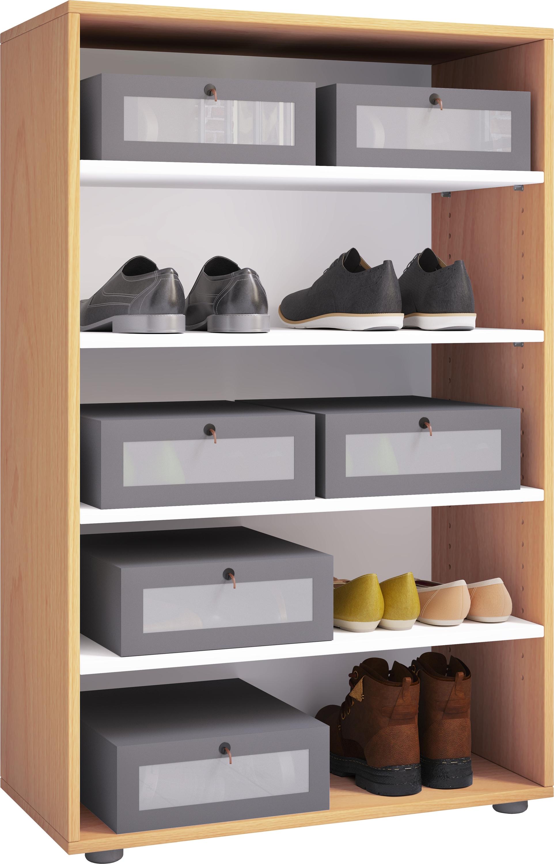 Schuhschrank VCM "XXL Holz Großer Schuhschrank Schuhregal Lona 5", braun (buche), B:70cm T:37cm, Obermaterial: 100% Holz Wood., Schränke, Schuhschrank