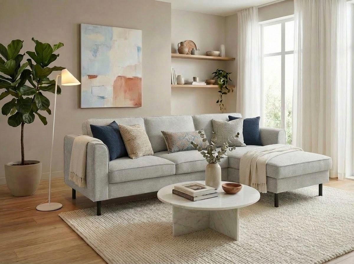 Ecksofa HOME AFFAIRE "Booster II, whlw. mit Schlaffunktion & Bettkasten, Fuß schwarz", wollweiß, B:232cm H:83cm T:161cm, 100% Polyester, Sofas, Ecksofa, Recamiere beidseitig montierbar,L-Form, in Cord & Struktur LEO o. LINO