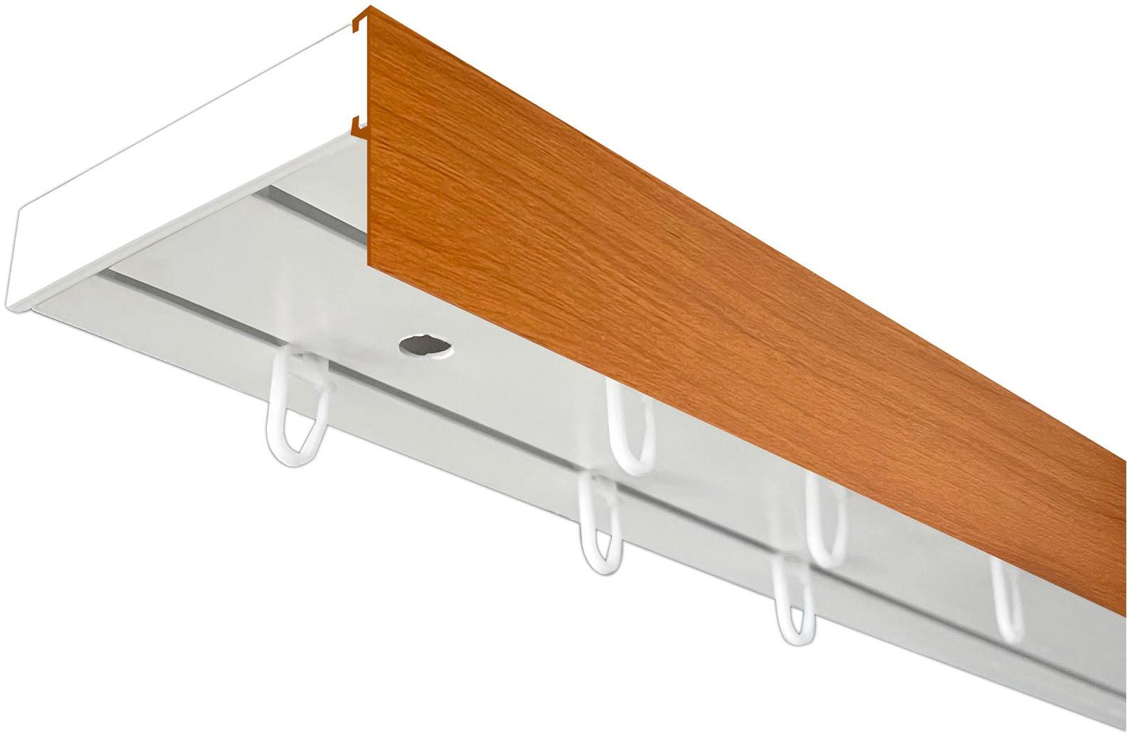 Gardinenschiene SN DECO GROUP "Vorhangschiene SH mit Blende" Gr. 3, weiß (weiß, kirschholzfarben), L:180cm T:7,7cm, Kunststoff, Gardinenstangen, Gardinenschiene