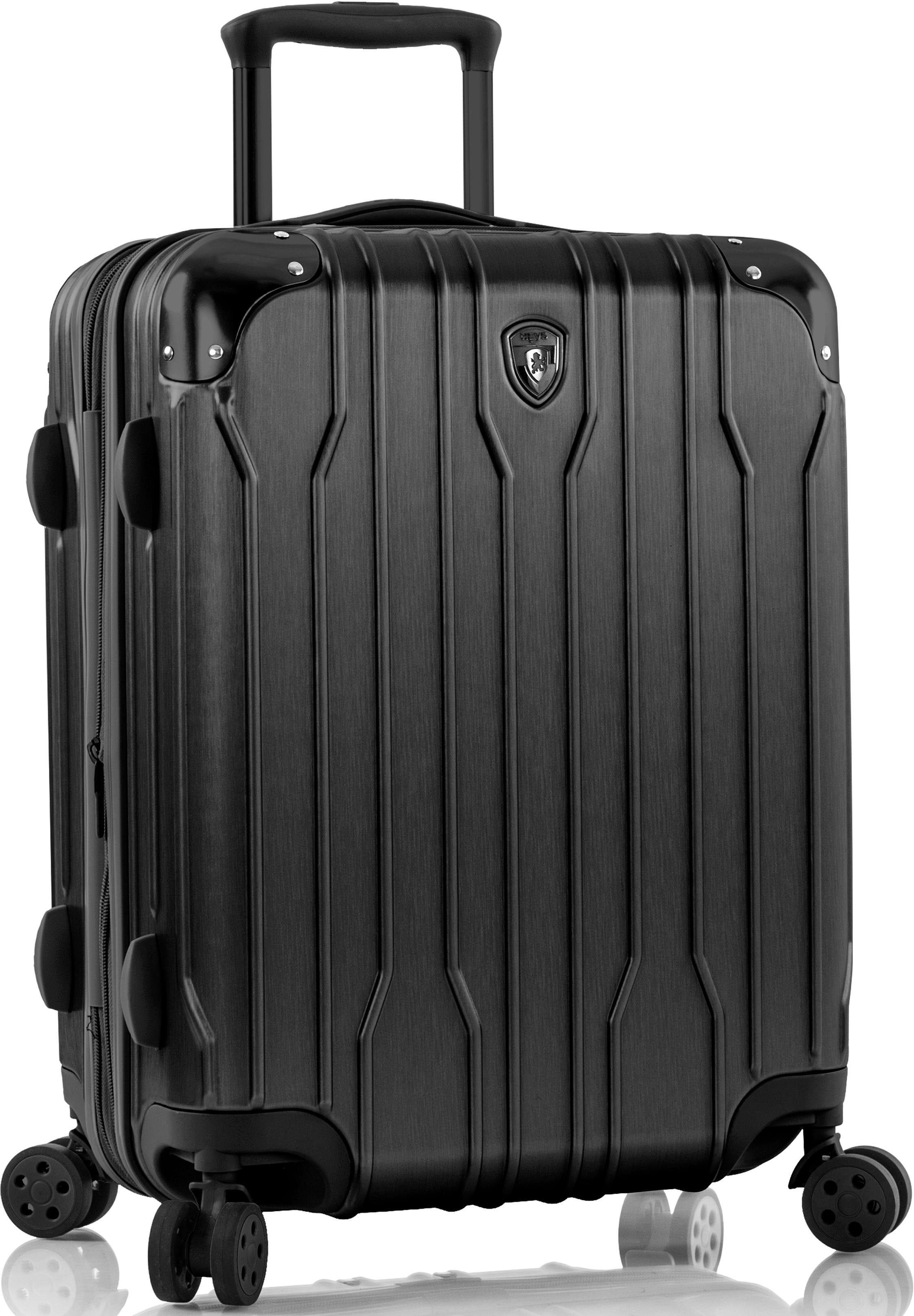 Hartschalen-Trolley HEYS "Xtrak, in verschiedenen Farben und Größen", Damen, Gr. B/H/T: 39cm x 53cm x 23cm 42 l, schwarz, Polycarbonat-Verbundwerkstoff, festlich, Koffer Hartschalen-Trolley, Heys Handgepäck-Koffer TSA Schloss Volumenerweiterung