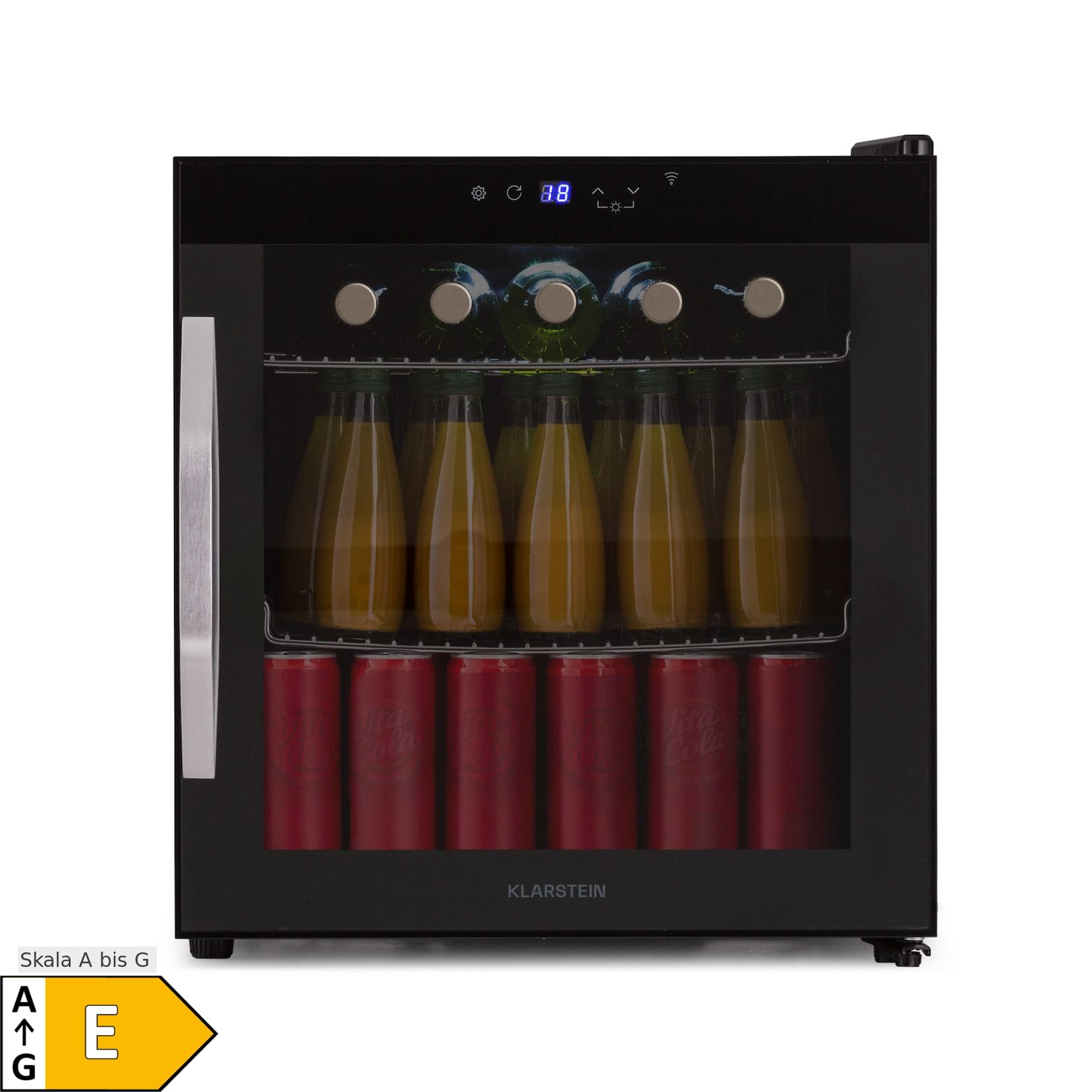 Klarstein Coachella 50 Onyx Kühlschrank 47 Liter WiFi-Funktion Hintergrundbeleuchtung Schwarz 50 Liter