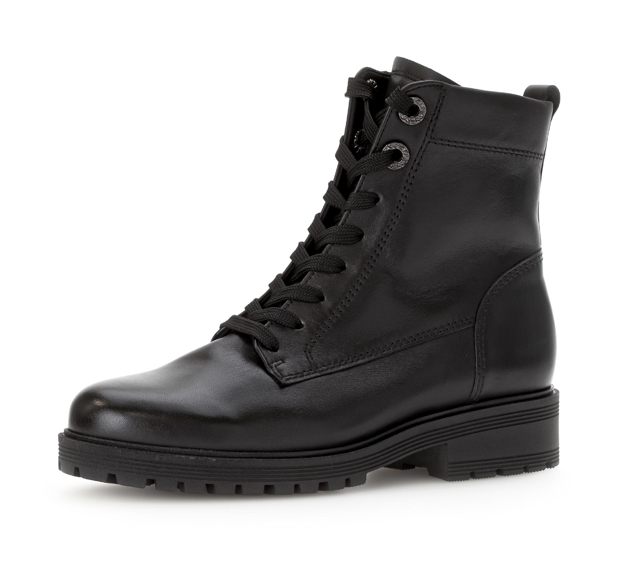 Schnürstiefelette GABOR "PISA", Damen, Gr. 39, schwarz, Kalbsleder, unifarben, Schuhe Schnürstiefelette, in Komfortweite G (= weit)