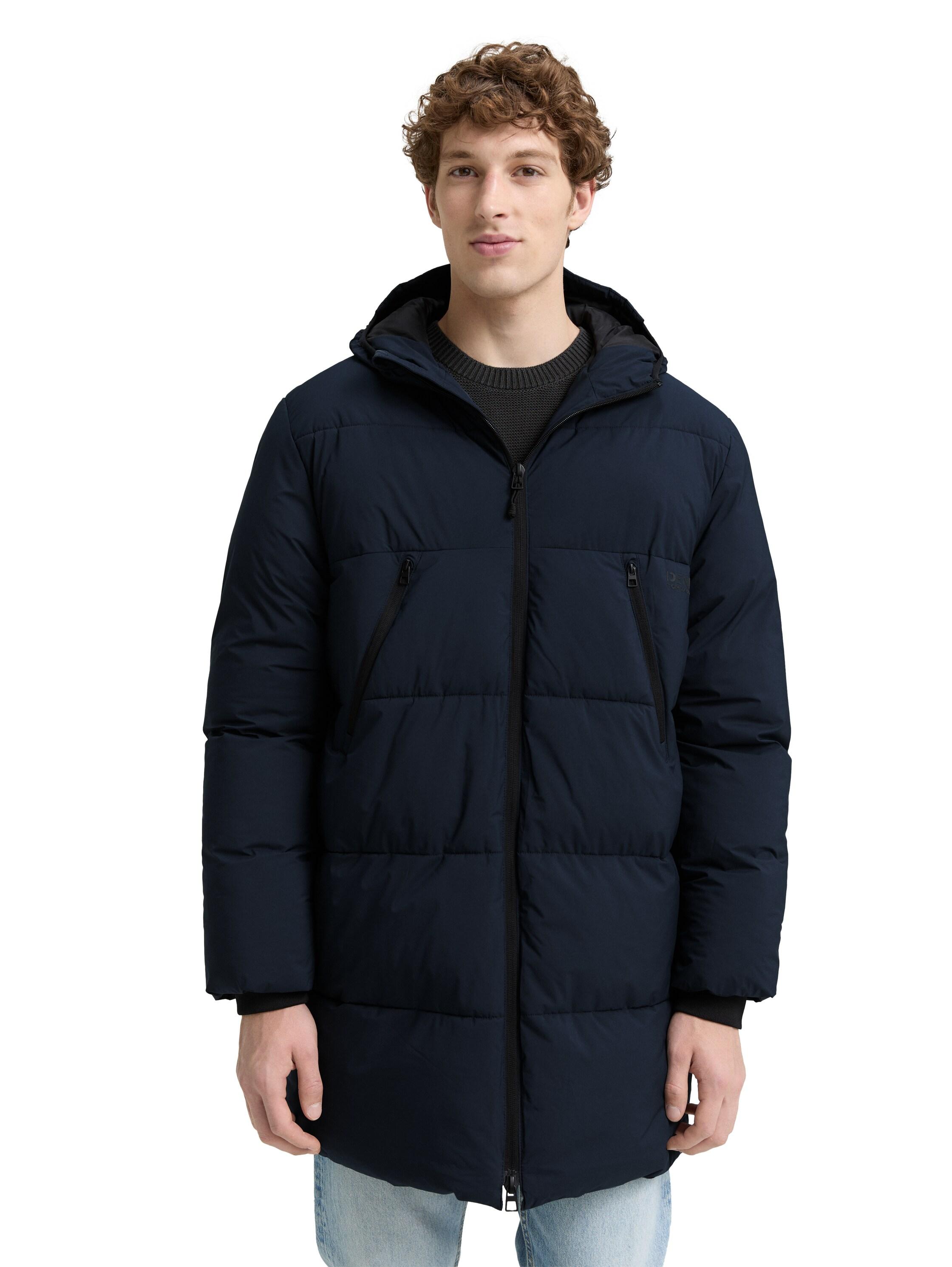 Steppjacke Tom Tailor Denim, Herren, Gr. L, Blau (Sky Captain Blau), Web, Obermaterial: 100% Polyester. Futter: 100% Polyester, Strukturmuster, Unifarben, Regular Fit Po-Bedeckend, Elastischer Bund, Jacken Steppjacke, Mit Logo Print