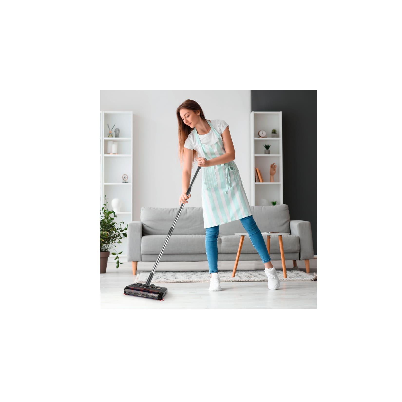 CLEANmaxx Akku-Besen mit Licht 3,7V grau