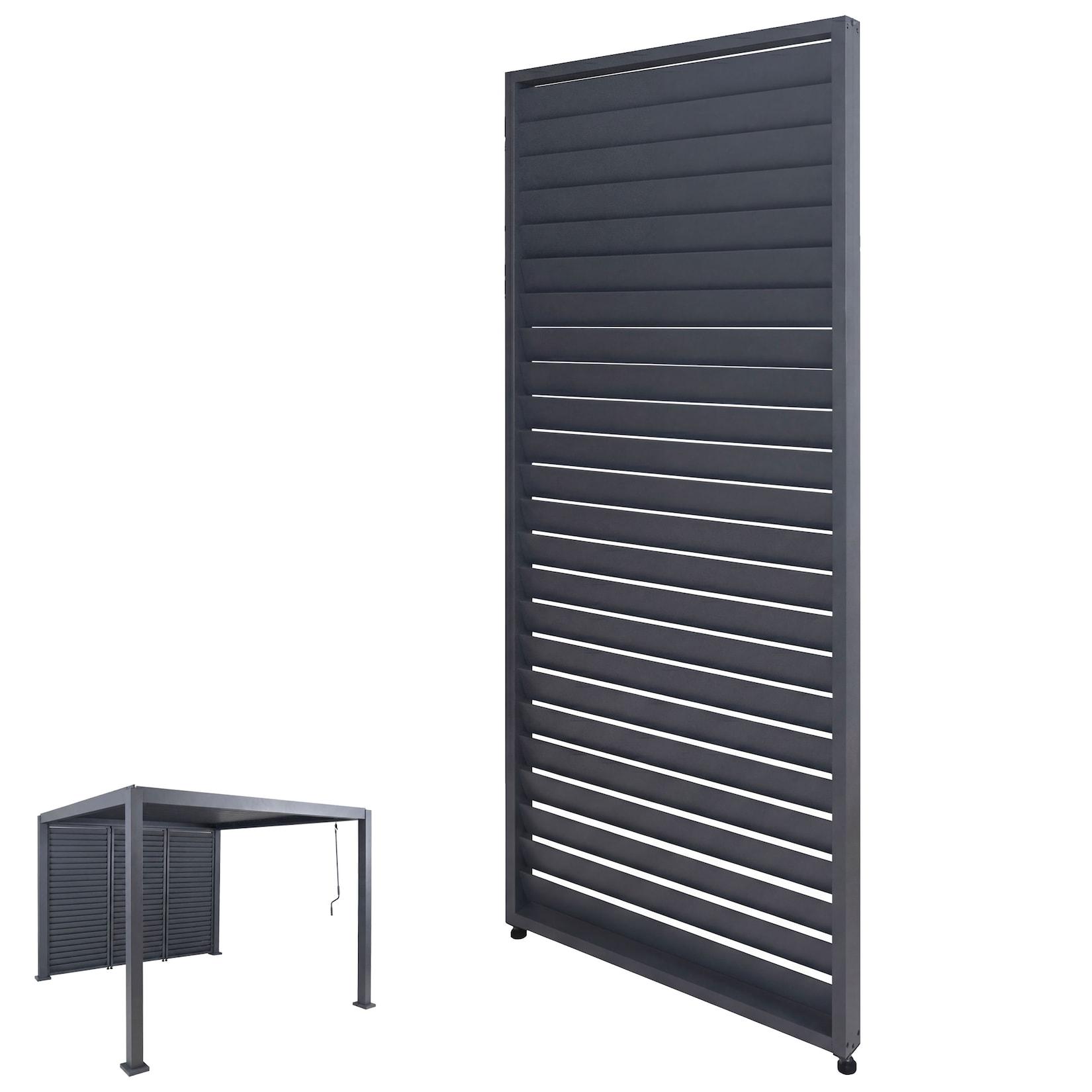 Lamellenwand für Pergola MCW-P65, Lamellenpaneel Modul Paneel Seitenwand, Aluminium 220x90cm ~ anthrazit