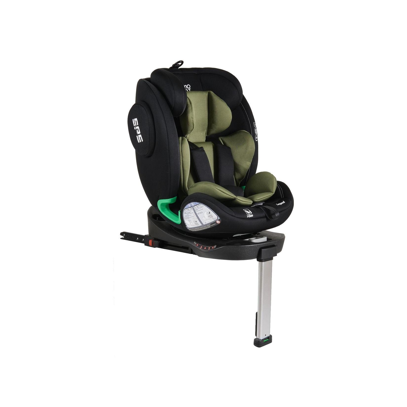 Moni Kindersitz Legend i-Size (40-150cm) Isofix 360 Grad-Drehung Stützbein SPS grün