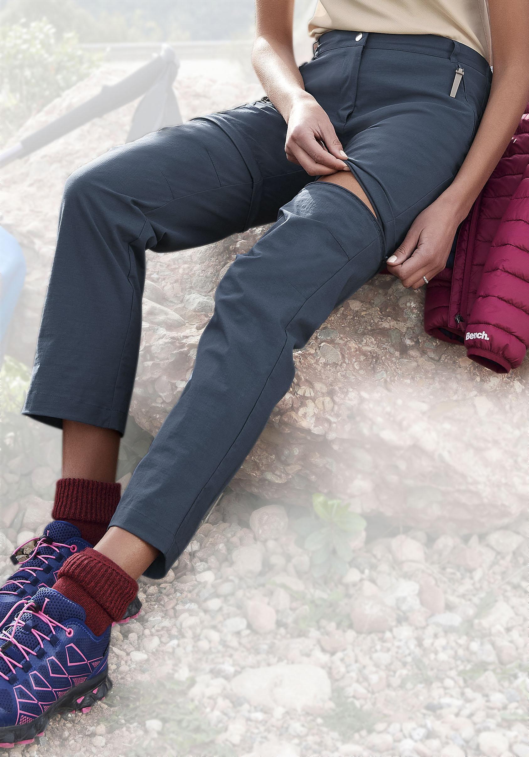 Trekkinghose LASCANA ACTIVE, Damen, Gr. 38, N-Gr, blau (navy), Web, Obermaterial: 95% Polyamid, 5% Elasthan, unifarben, Hosen Trekkinghose, mit Zip-off Beinen