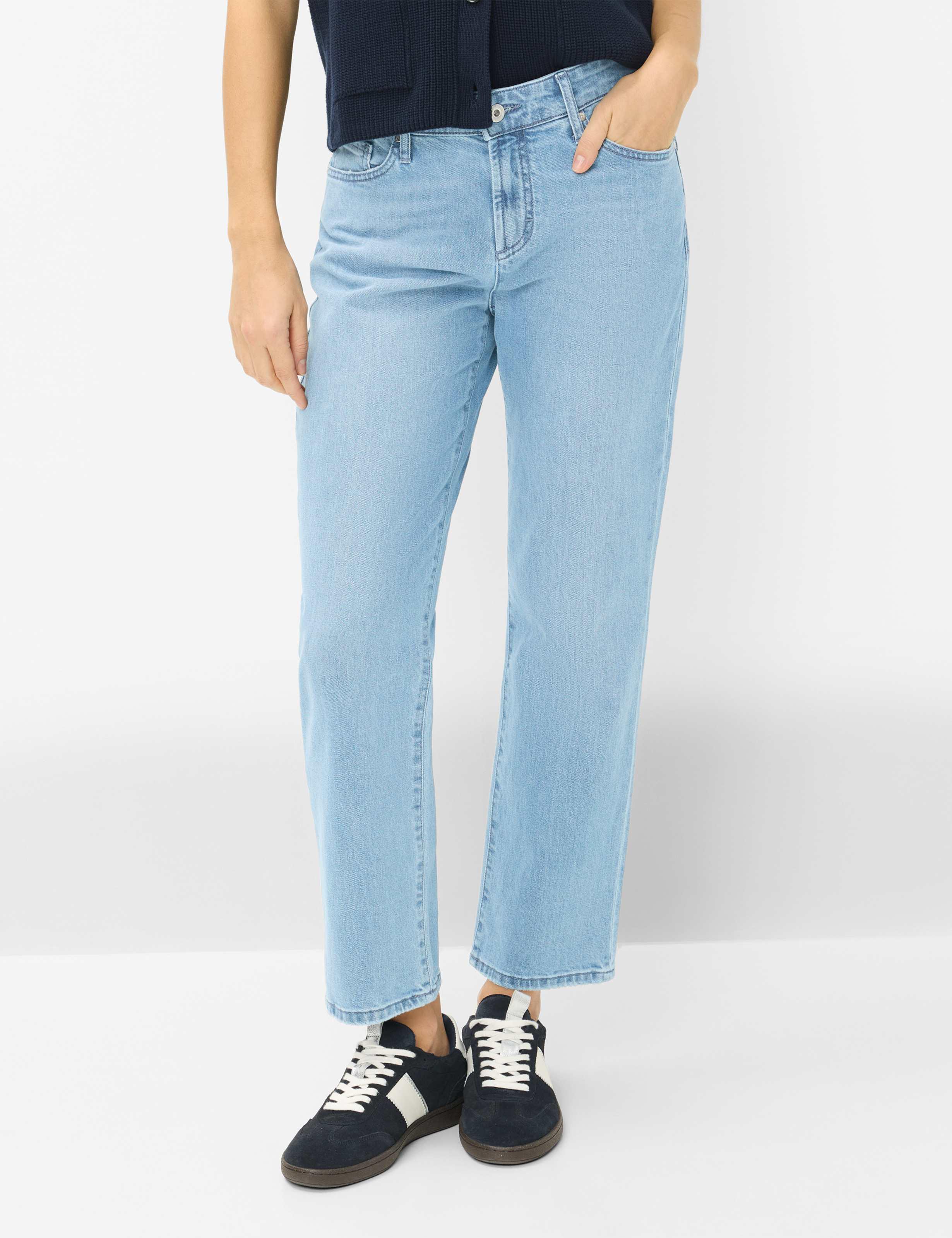 Brax Damen Five-Pocket-Hose Style MADISON S USED BLEACHED BLUE, denim hellblau, Gr. 48
