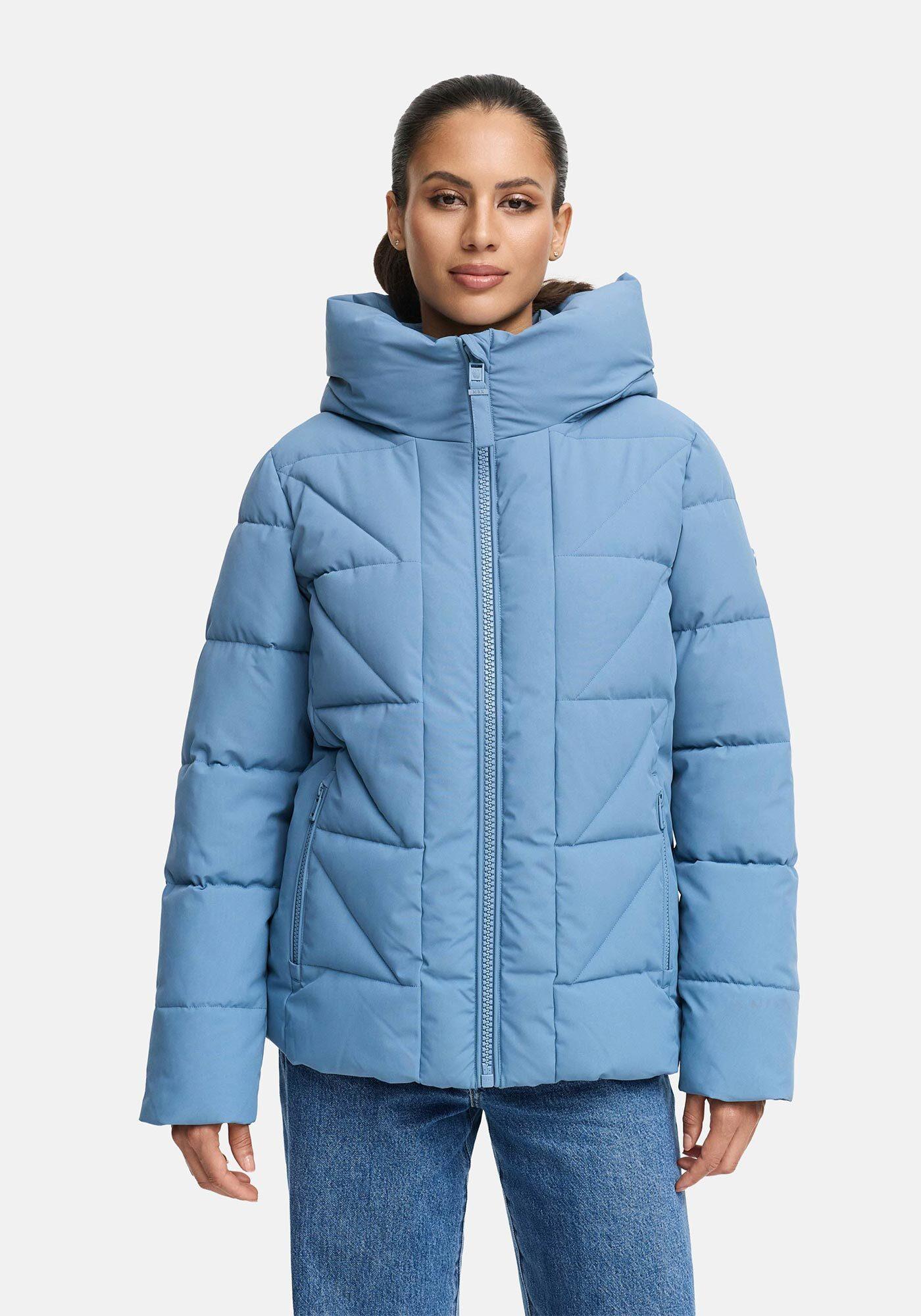 Winterjacke Marikoo "Kuschelnasee", Damen, Gr. L, Powderblau, Obermaterial: 100% Polyester. Futter: 100% Polyester. Wattierung: 100% Polyester. ÄRmelfutter: 100% Polyester, Jacken Winterjacke, Mit Extra Hohem Kragen Und Warmem Fleecefutter