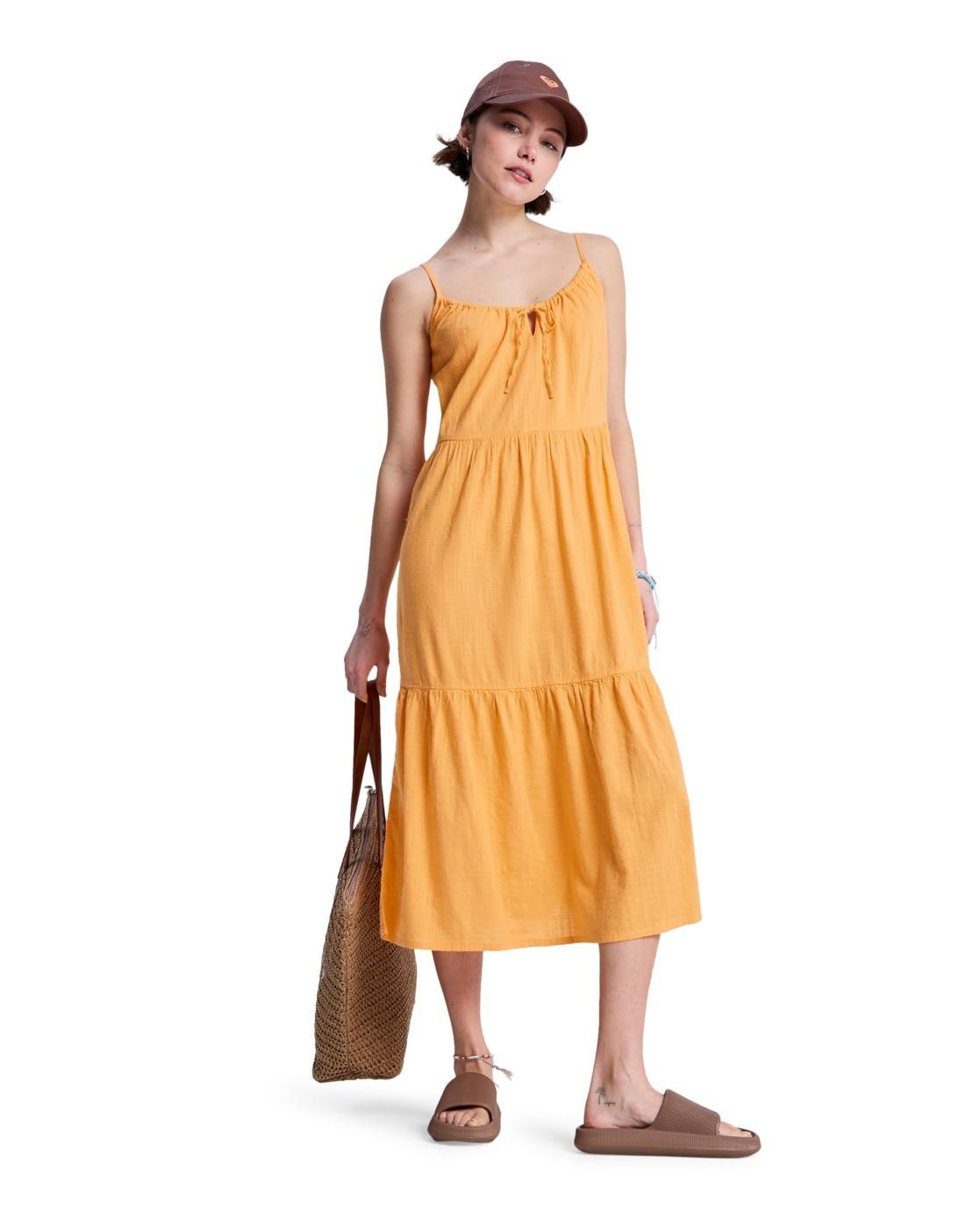 A-Linien-Kleid ROXY "Down The Line", Damen, Gr. XS, US-Größen, papaya, Obermaterial: 60% Walkfrottier, 40% Viskose;, Kleider A-Linien-Kleid