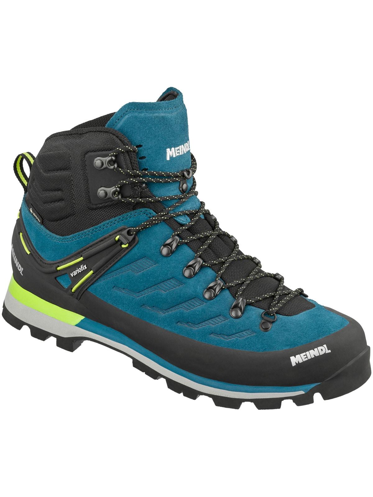 Wanderschuh MEINDL "Intervale GTX", Herren, Gr. 41, Normalschaft, petrol, gelb, Veloursleder, unifarben, Schuhe Wanderschuh, Robustes Veloursleder, atmungsaktives Mesh, stabiler Halt & Komfort