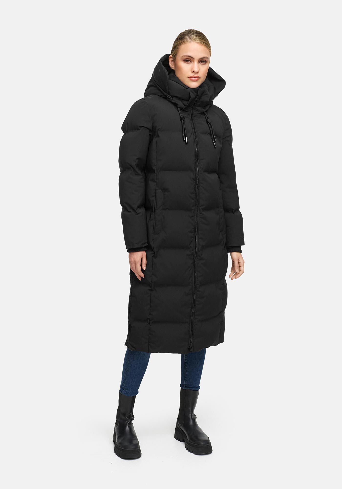 Winterjacke Marikoo "Tikoraa", Damen, Gr. Xl, Schwarz, Obermaterial: 100% Polyester. Futter: 100% Polyester. Wattierung: 100% Polyester. ÄRmelfutter: 100% Polyester, Jacken Winterjacke, Mit Extra Langem Schnitt Und Hohem Kragen