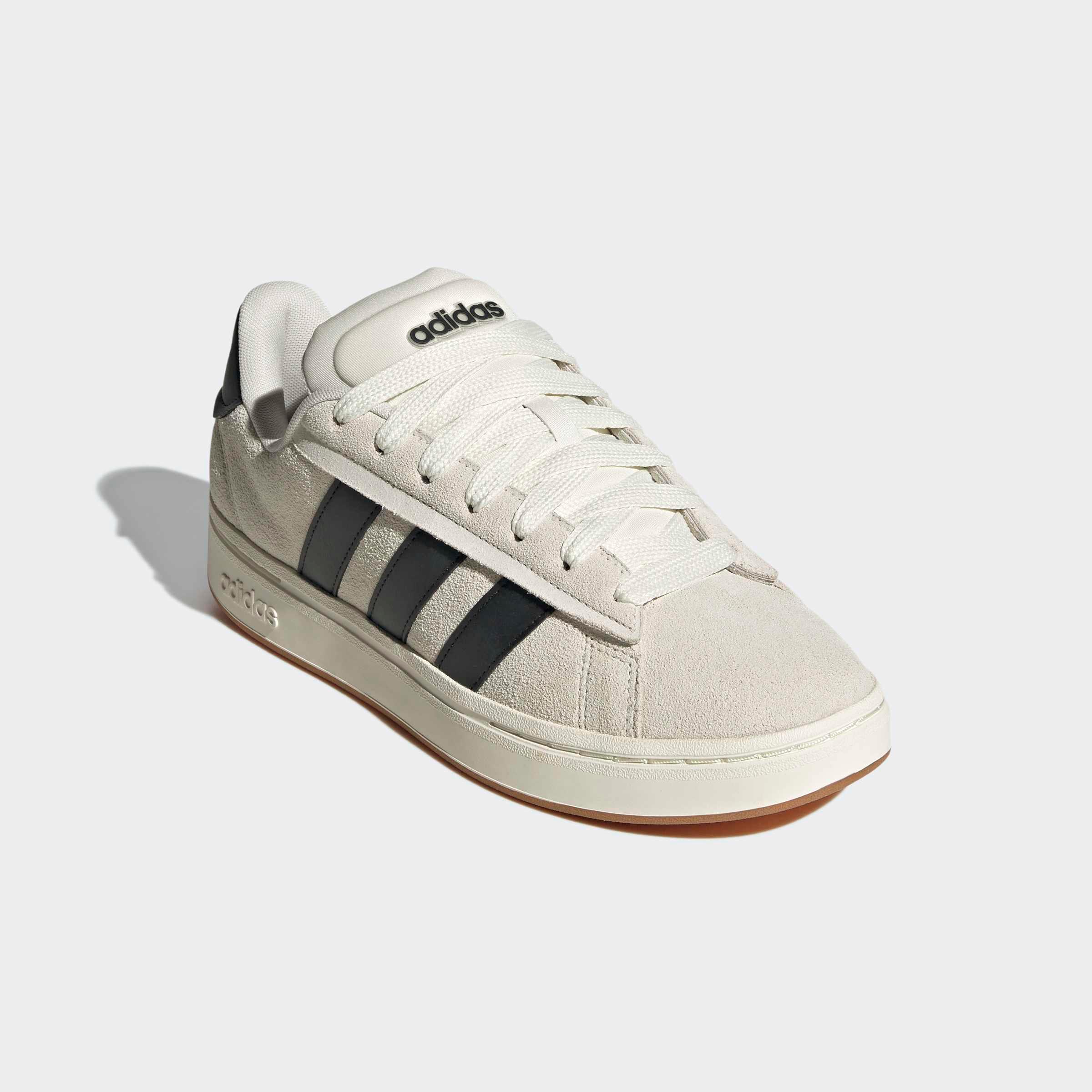Sneaker Adidas Sportswear "Grand Court Alpha", Herren, Gr. 38,5, Sanftes Weiß, Core Schwarz, Gum10, Leder, Synthetik, Schuhe Sneaker, Design Inspiriert Vom Adidas Campus 00