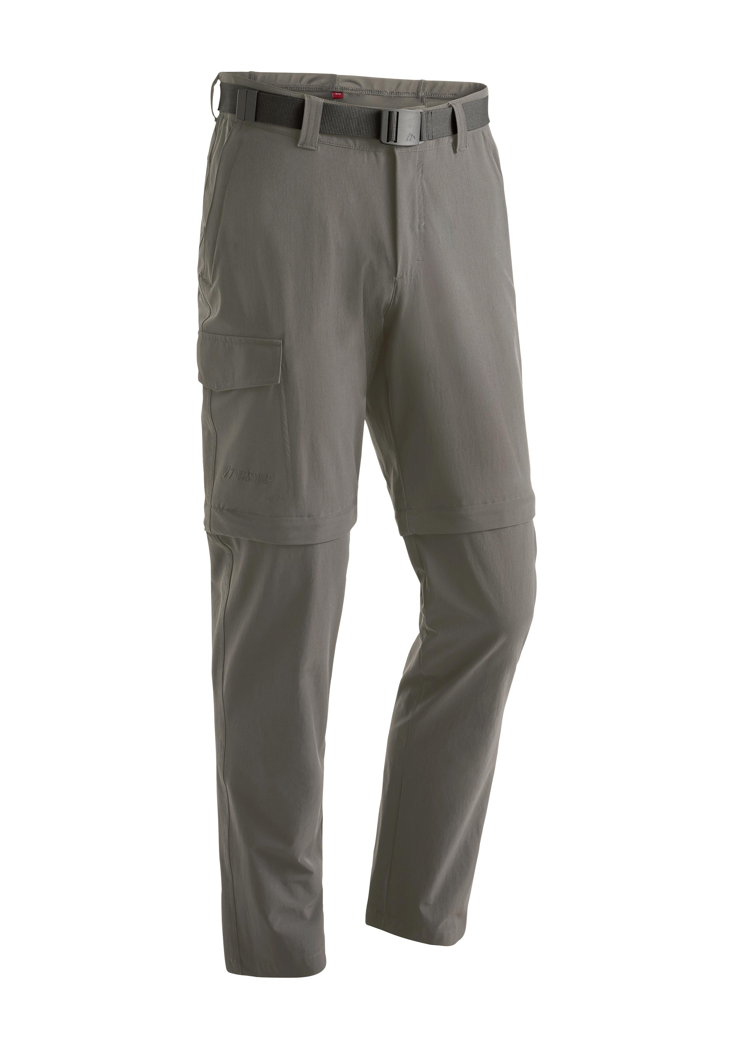 Outdoorhose MAIER SPORTS "Torid slim zip", Herren, Gr. 24, Kurzgrößen, braun (schlamm), 90% Polyamid, 10% Elasthan, Hosen Outdoorhose, Herren Zip-Off Wanderhose, atmungsaktive Trekkinghose, Slim Fit