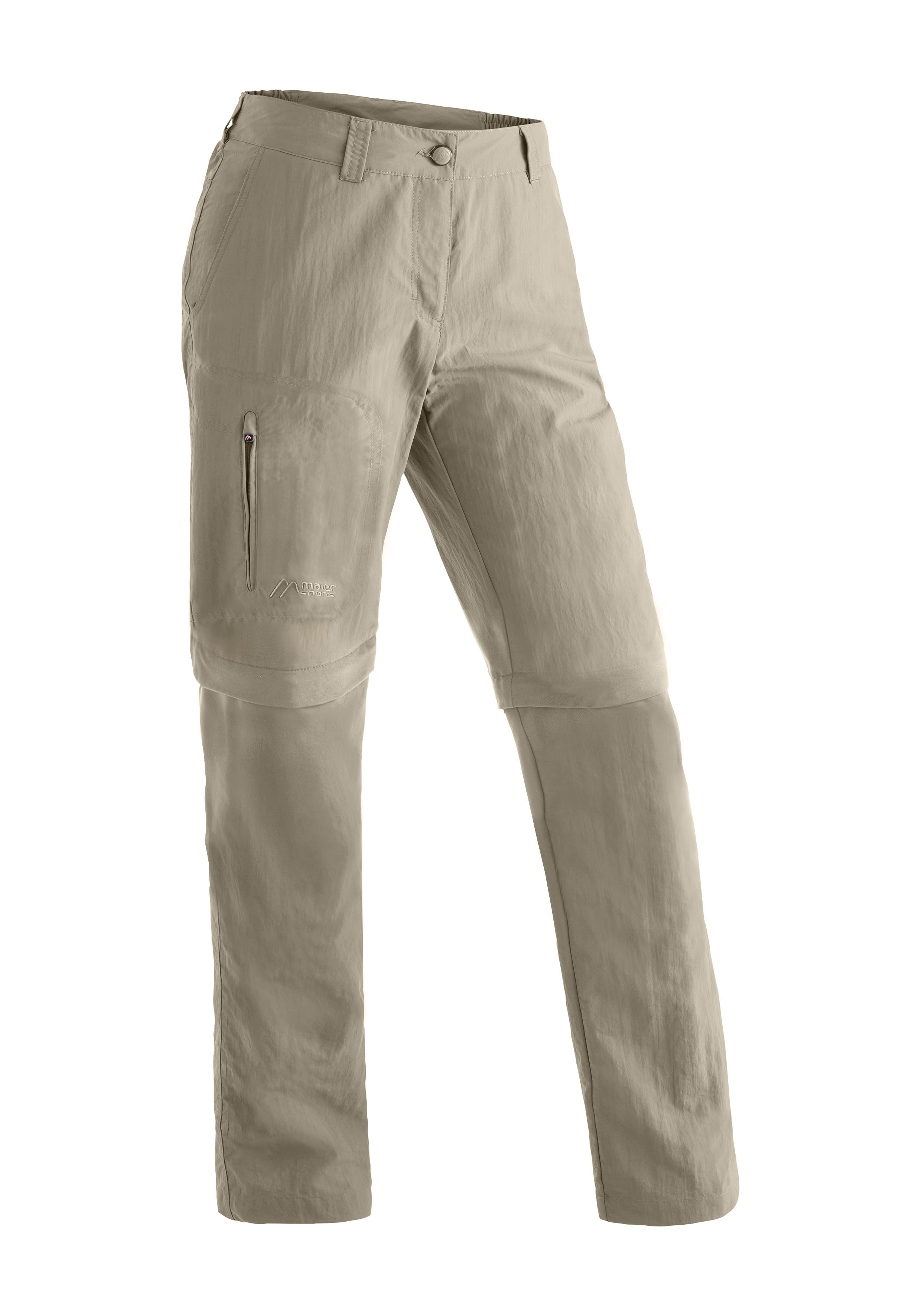 Outdoorhose MAIER SPORTS "Nicolina", Damen, Gr. 40, Normalgrößen, beige, 100% Polyamid, Hosen Outdoorhose, Damen Zip-Off Wanderhose, schnelltrocknende Trekkinghose, Regular Fit, Topseller