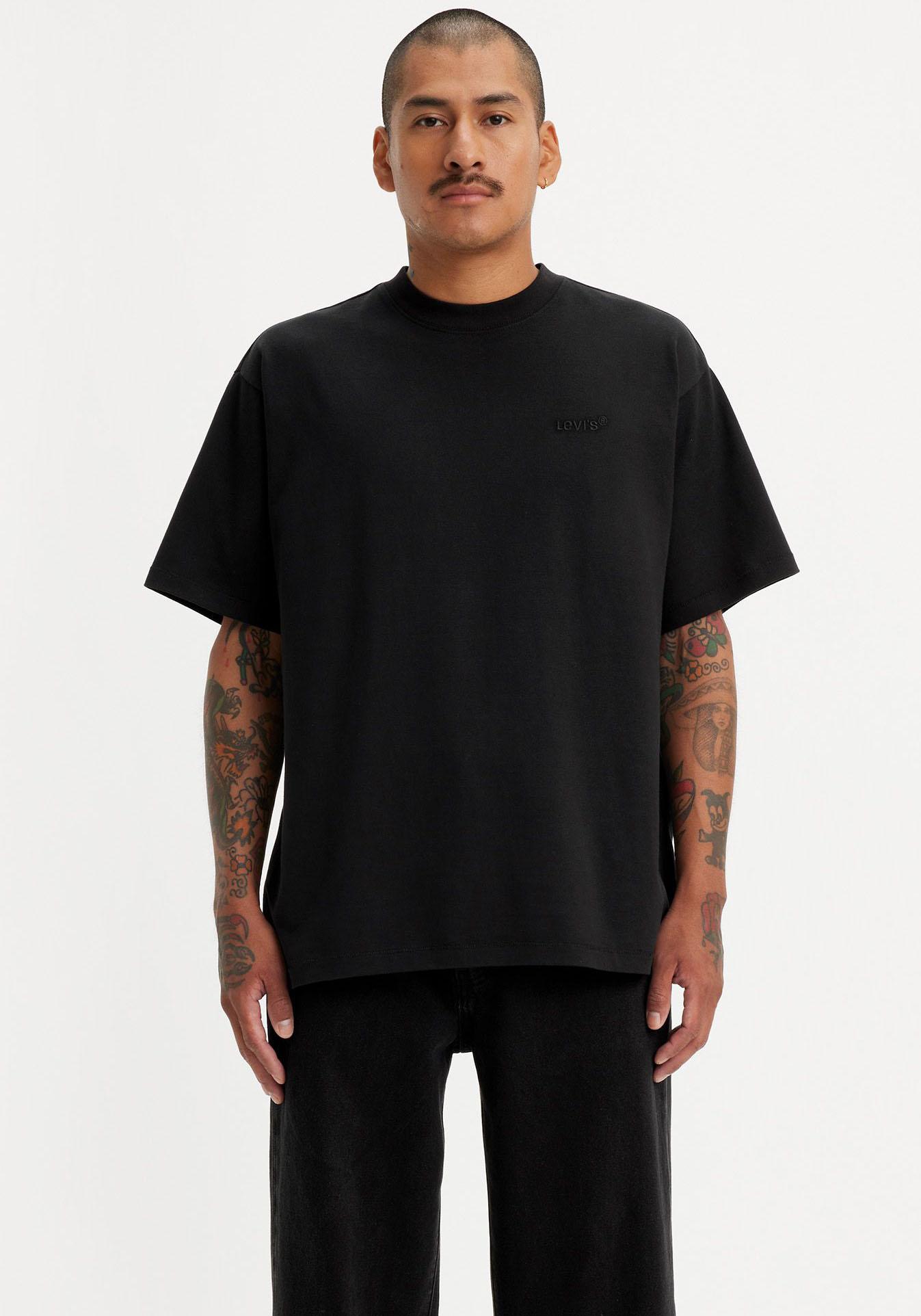 Rundhalsshirt Levi's "Le Red Tab Vintage Tee", Herren, Gr. M, Schwarz (Mineral Schwarz), Jersey, Obermaterial: 100% Baumwolle, Relaxed Fit HüFtbedeckend, Rundhals, Eingesetzt Abgesteppt, Shirts Rundhalsshirt, Im Klassischen Levi's Design