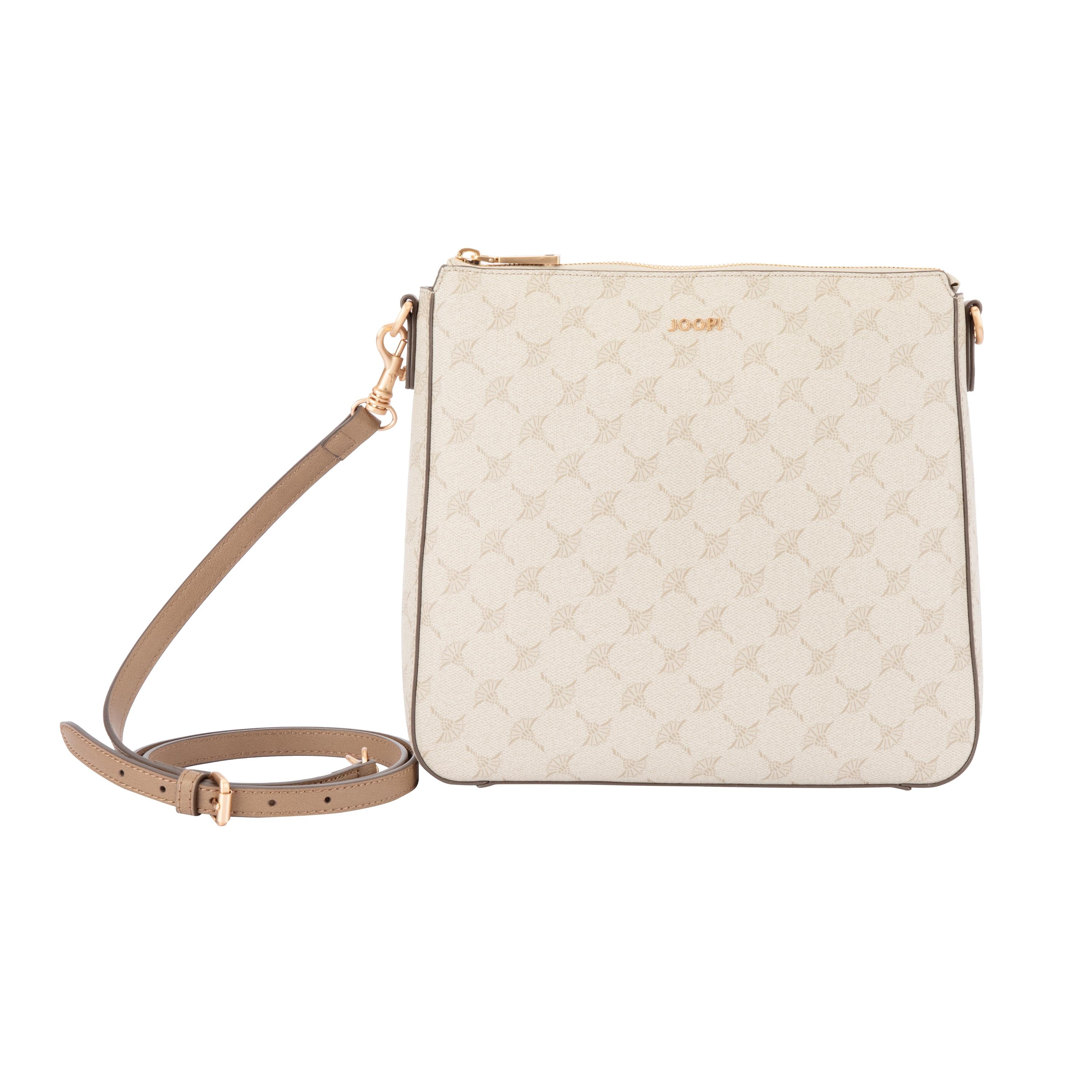 Schultertasche Joop "Mazzolino Jasmina Shoulderbag Mvz", Damen, Gr. B/H/T: 27Cm X 25Cm X 6Cm, Moon Rock, Lederimitat, Taschen Schultertasche, Damen UmhäGetasche, Mit Abnehmbarem Und Verstellbarem Schulterriemen