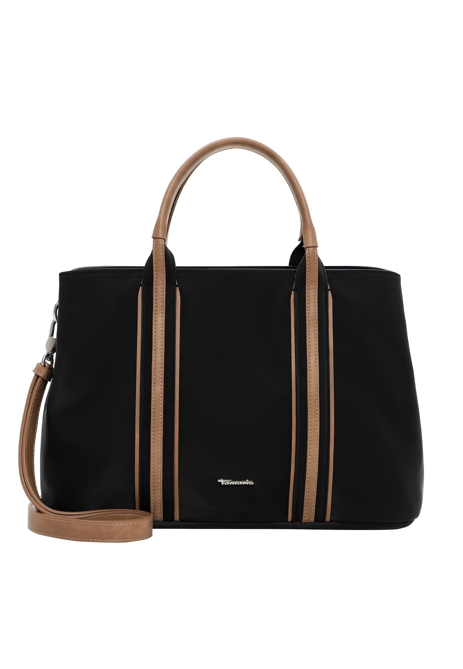 Shopper Tamaris "Shopper Tas Kirsten", Damen, Gr. B/H/T: 34,5Cm X 22,5Cm X 12Cm 0, Schwarz (Schwarz 100), Polyurethan, Taschen Shopper