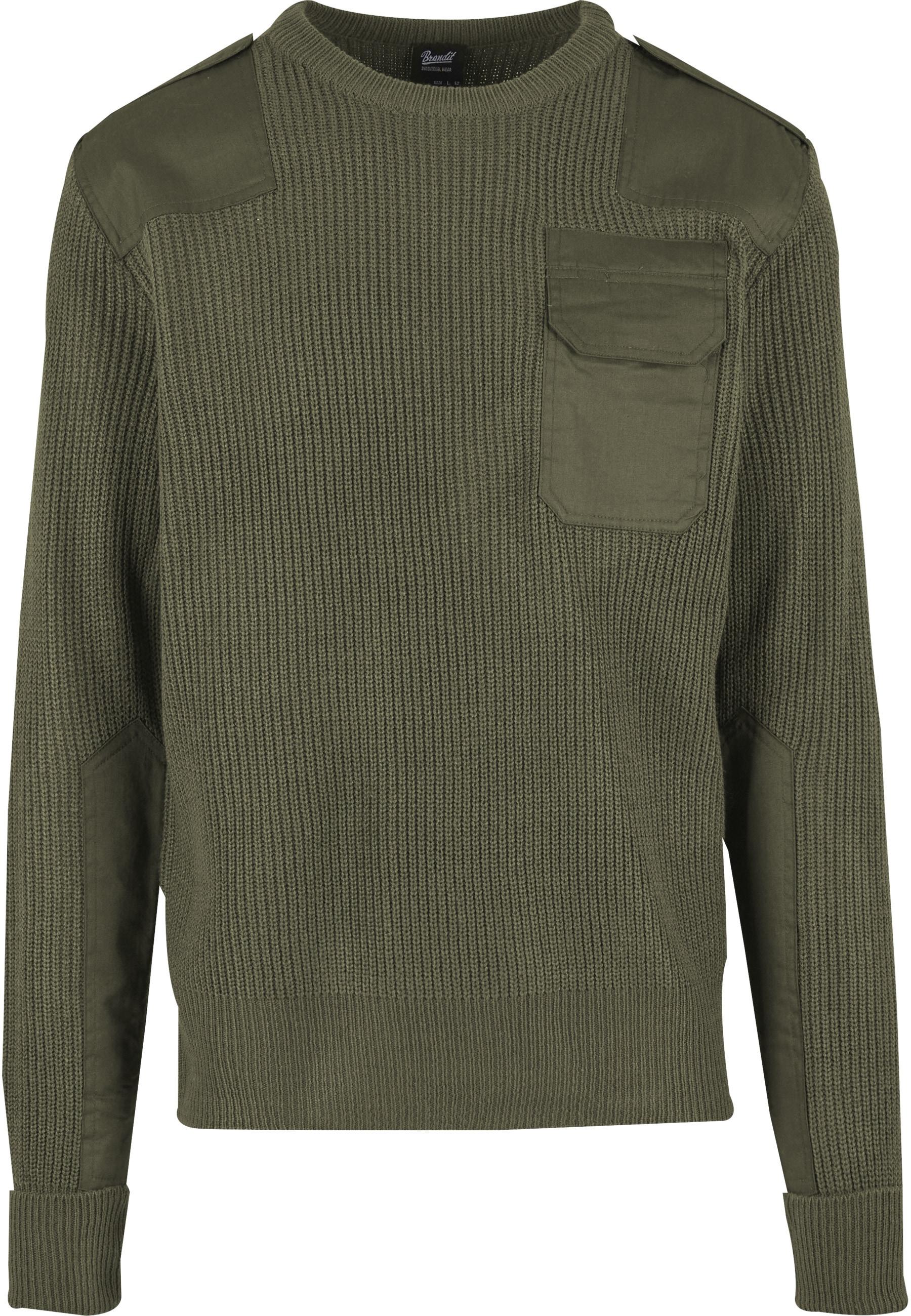 Rundhalspullover Brandit "Brandit Herren Military Sweater", Herren, Gr. 5XL, Olive, 100% Polyacryl, Unifarben, Normal, Rundhals, Pullover Rundhalspullover