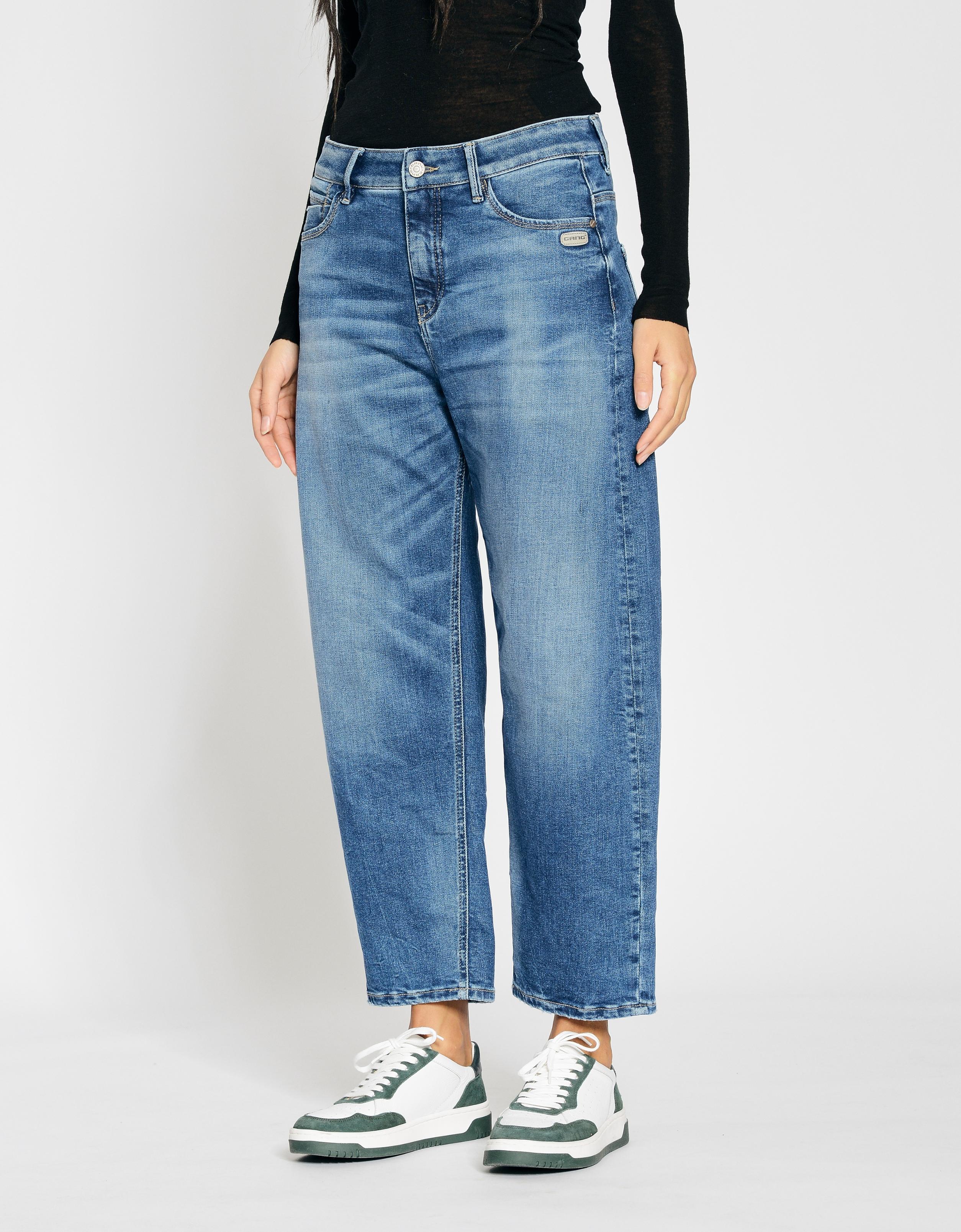 5-Pocket-Jeans Gang "94IDA", Damen, Gr. 32, N-Gr, Blau (Vint Used Blau), Denim/Jeans, Obermaterial: 90% Baumwolle, 6% Polyester, 4% Elasthan, Ballonform KnöChelfrei, Jeans 5-Pocket-Jeans, Cropped, Topseller
