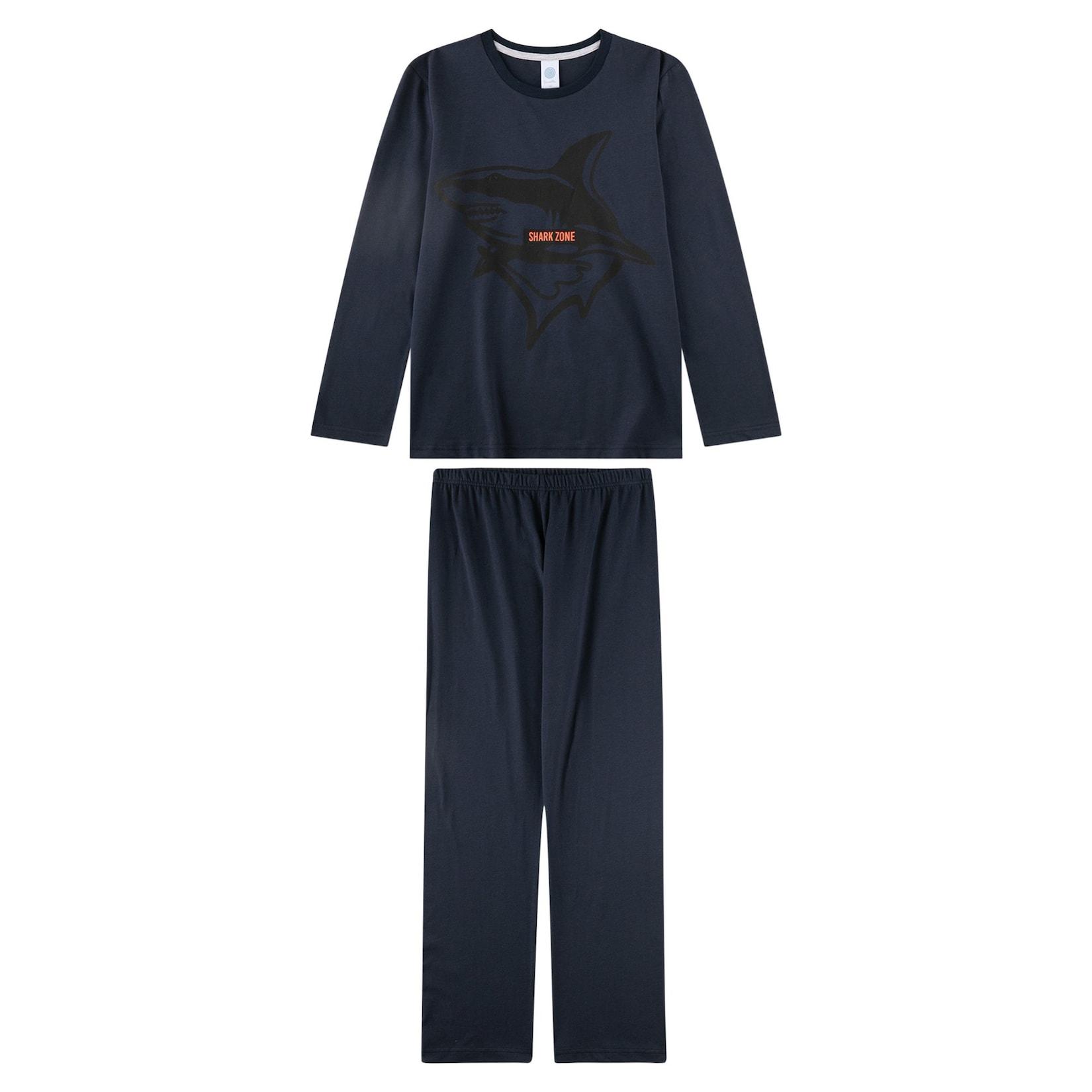 Sanetta Pyjama Teens Shark Zone lang Jungen Pyjama
