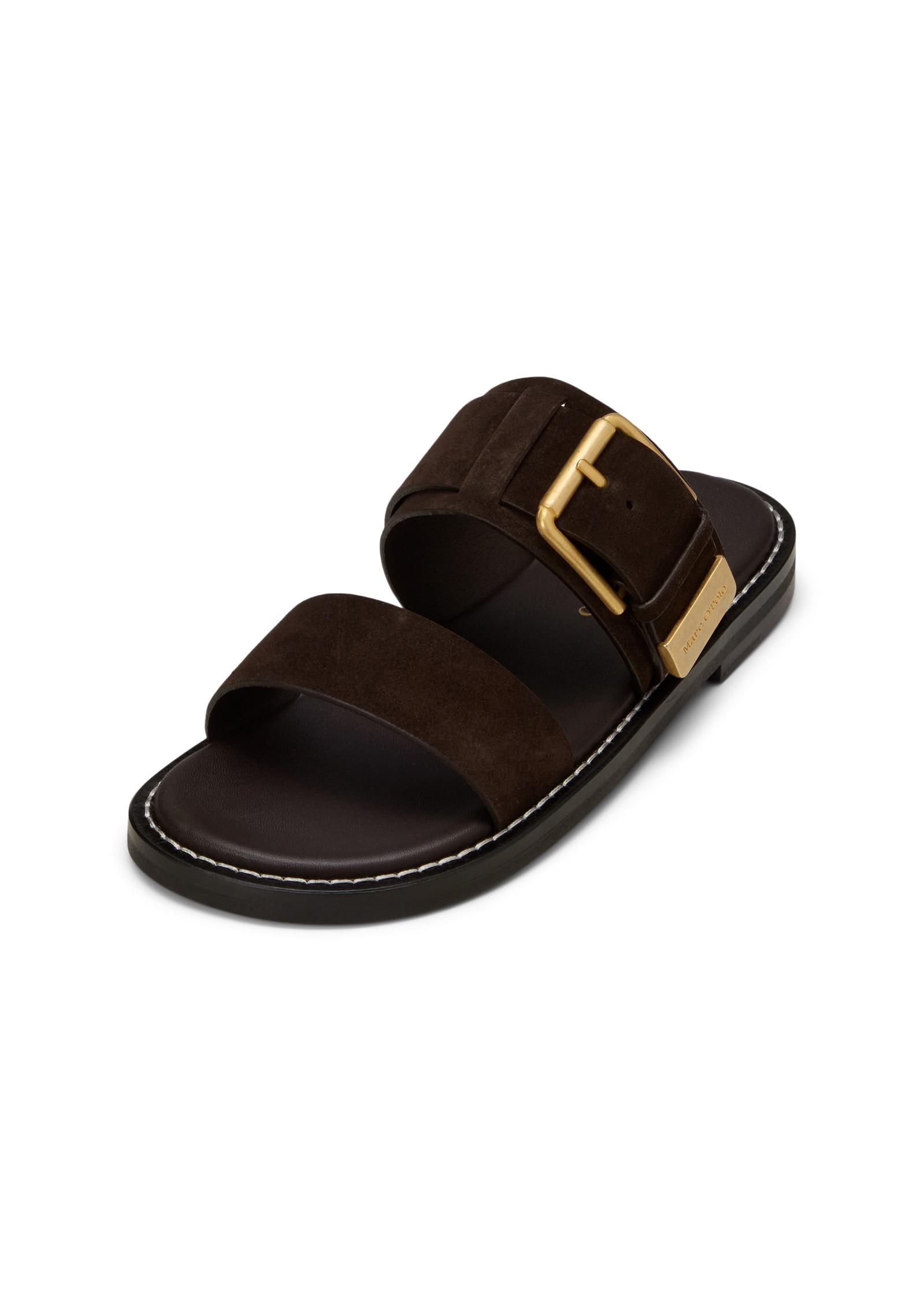 Sandale Marc O'polo "Aus Edlem Rindleder", Damen, Gr. 39, Burnt Coffee, Obermaterial: 100% Leder, Unifarben, Schuhe Sandale