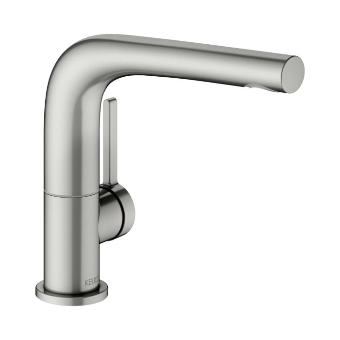 Keuco Edition 400 Waschtischarmatur 51505060100 Ausladung 153Mm, Schwenkbar, Ohne Ablaufgarnitur, Edelstahl-Finish
