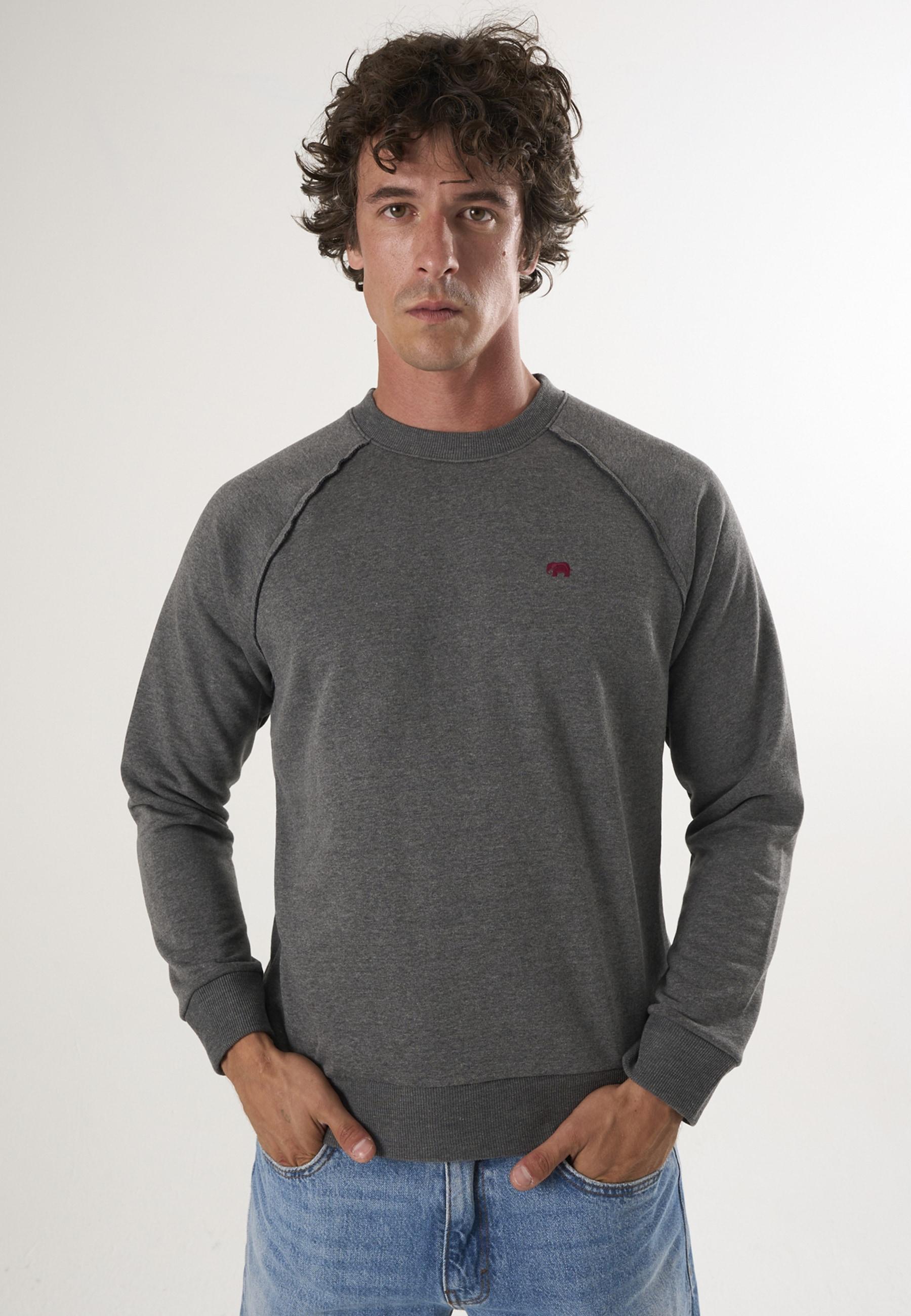 Sweater Felix Hardy "Basic Rundhals Sweatshirt", Herren, Gr. M, Anthrazit, 65% Baumwolle, 35% Polyester, Sweatshirts Sweater
