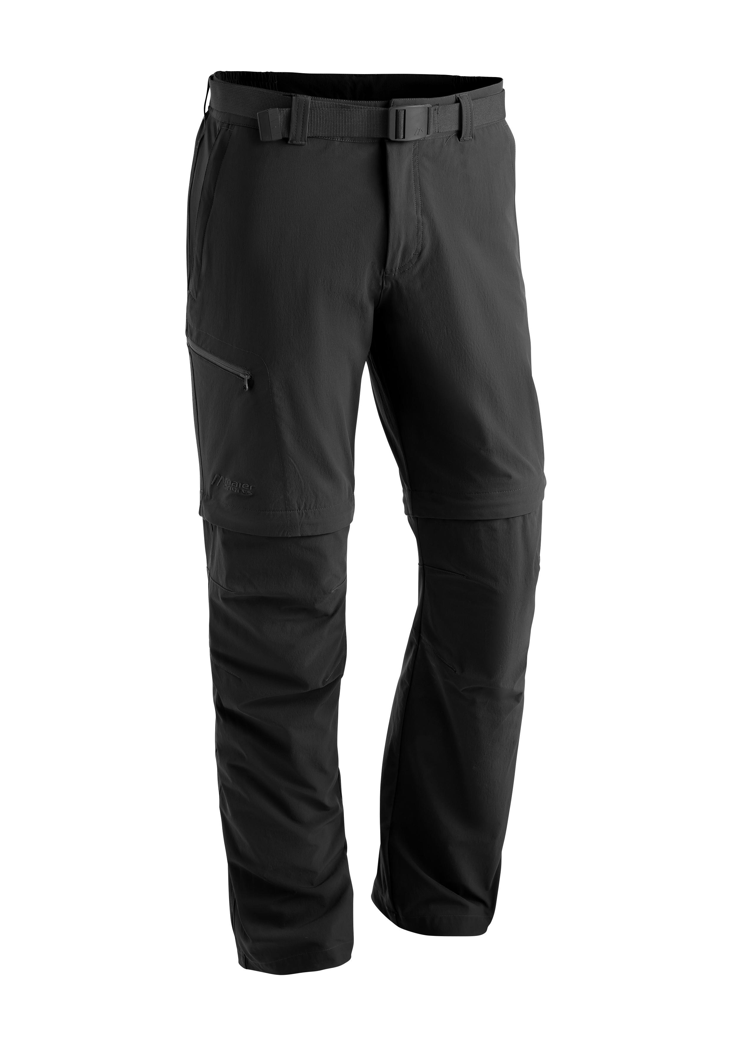 Outdoorhose MAIER SPORTS "Tajo 2", Herren, Gr. 64, Normalgrößen, schwarz, 90% Polyamid, 10% Elasthan, Hosen Outdoorhose, Herren Zip-Off Wanderhose, atmungsaktive Trekkinghose, Regular Fit